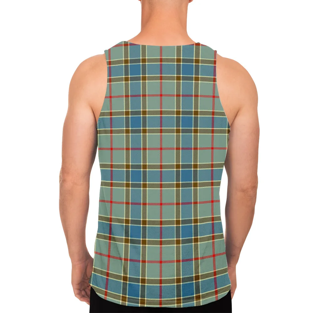 Balfour Blue Tartan Mens Tank Top with Family Crest