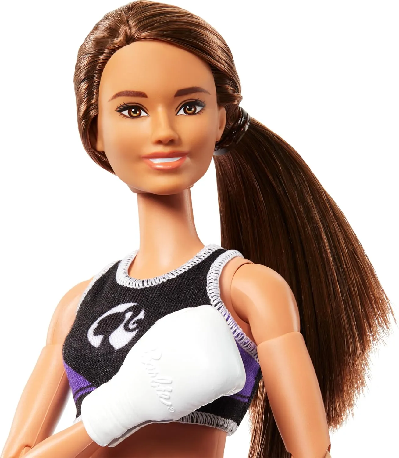 Barbie Made To Move Career Boxer Player Doll With Uniform And Boxing Gloves For Kids Ages 3 Years And Up