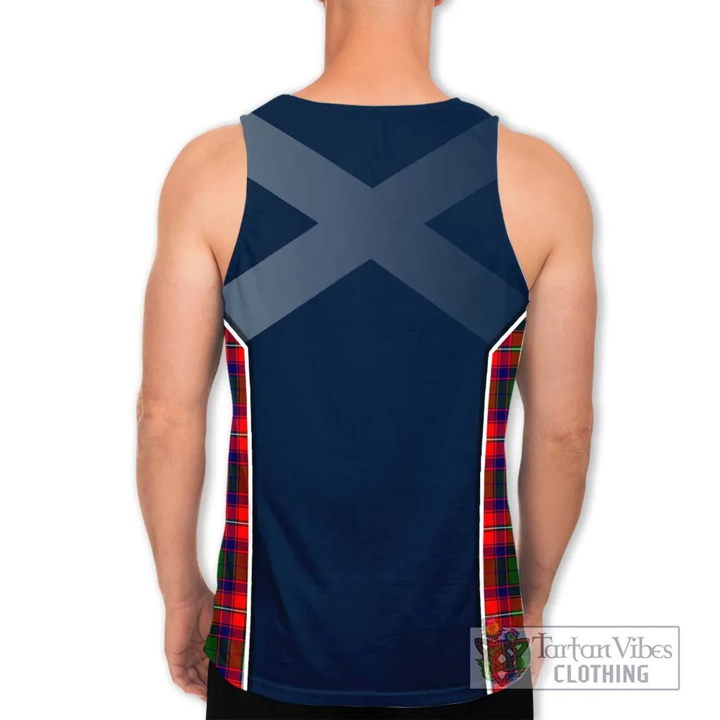 Belshes Tartan Men's Tank Top with Family Crest and Lion Rampant Vibes Sport Style