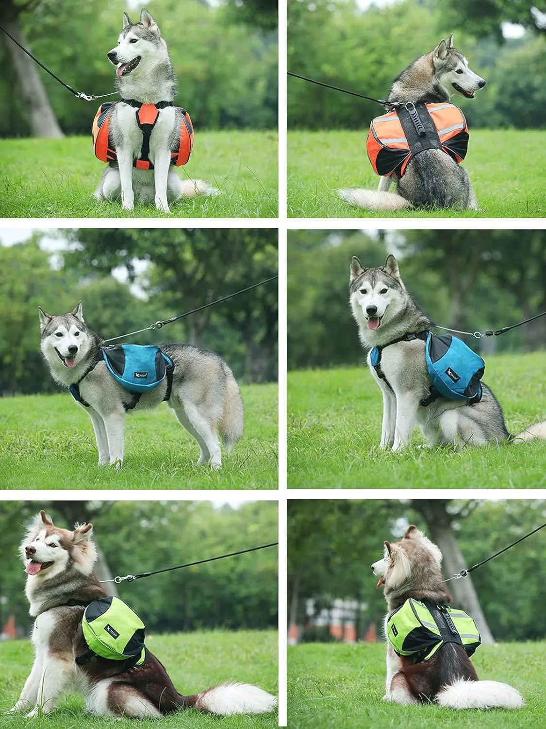 Best Dog Harness Backpack Reflective Adjustable S M L Hiking Camping