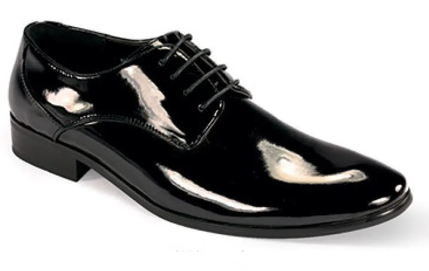 Black Lace Up Tuxedo Shoes