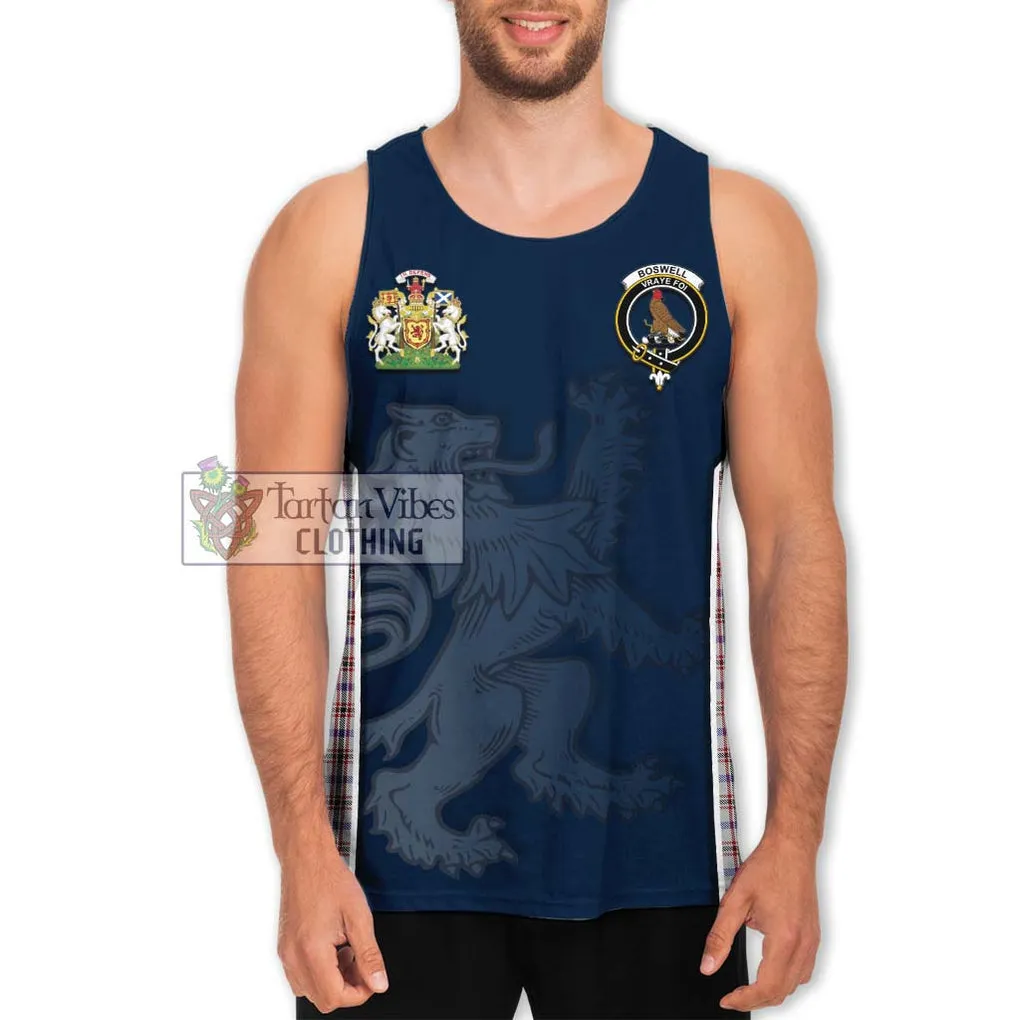 Boswell Tartan Men's Tank Top with Family Crest and Lion Rampant Vibes Sport Style