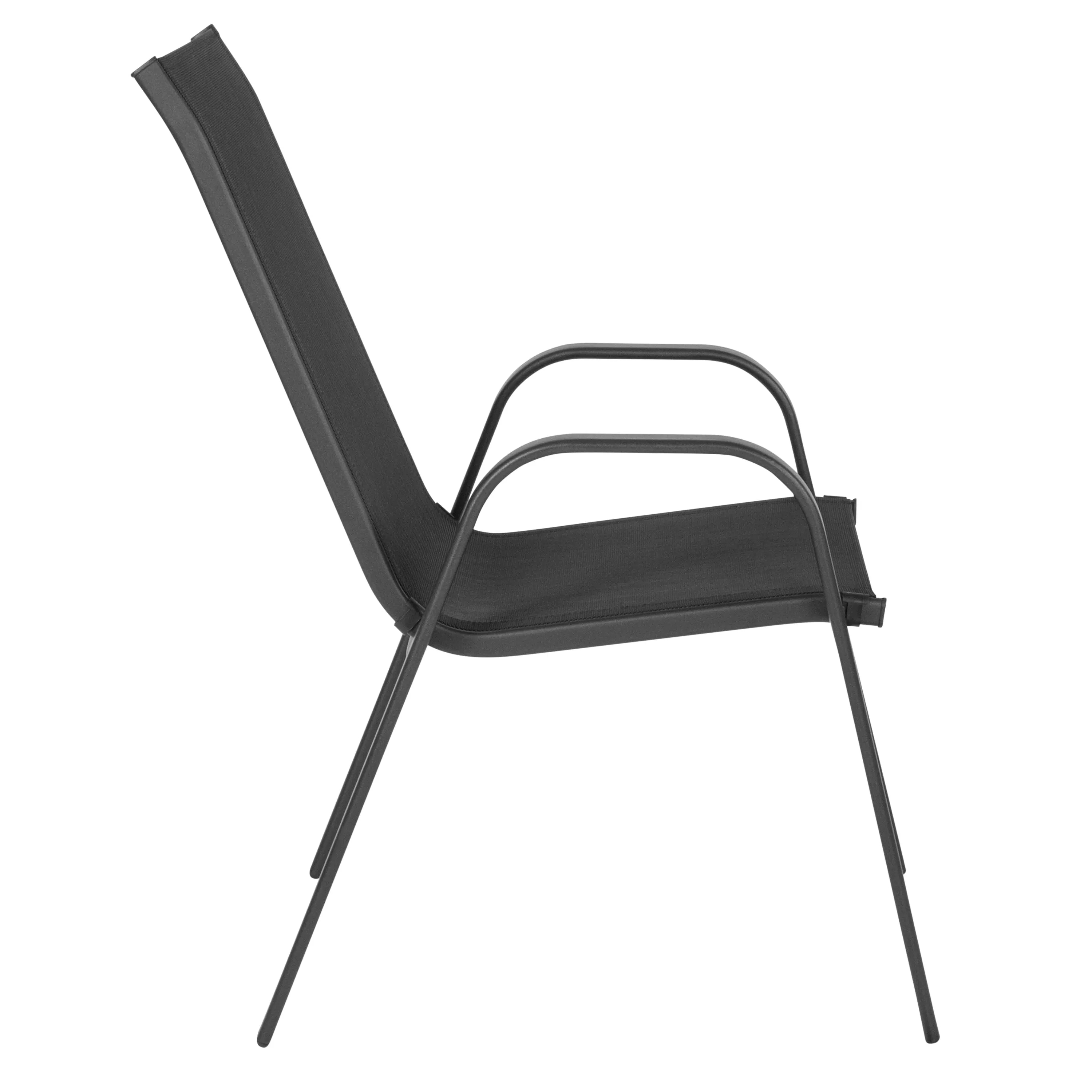 Brazos Series Outdoor Stack Chair with Flex Comfort Material and Metal Frame