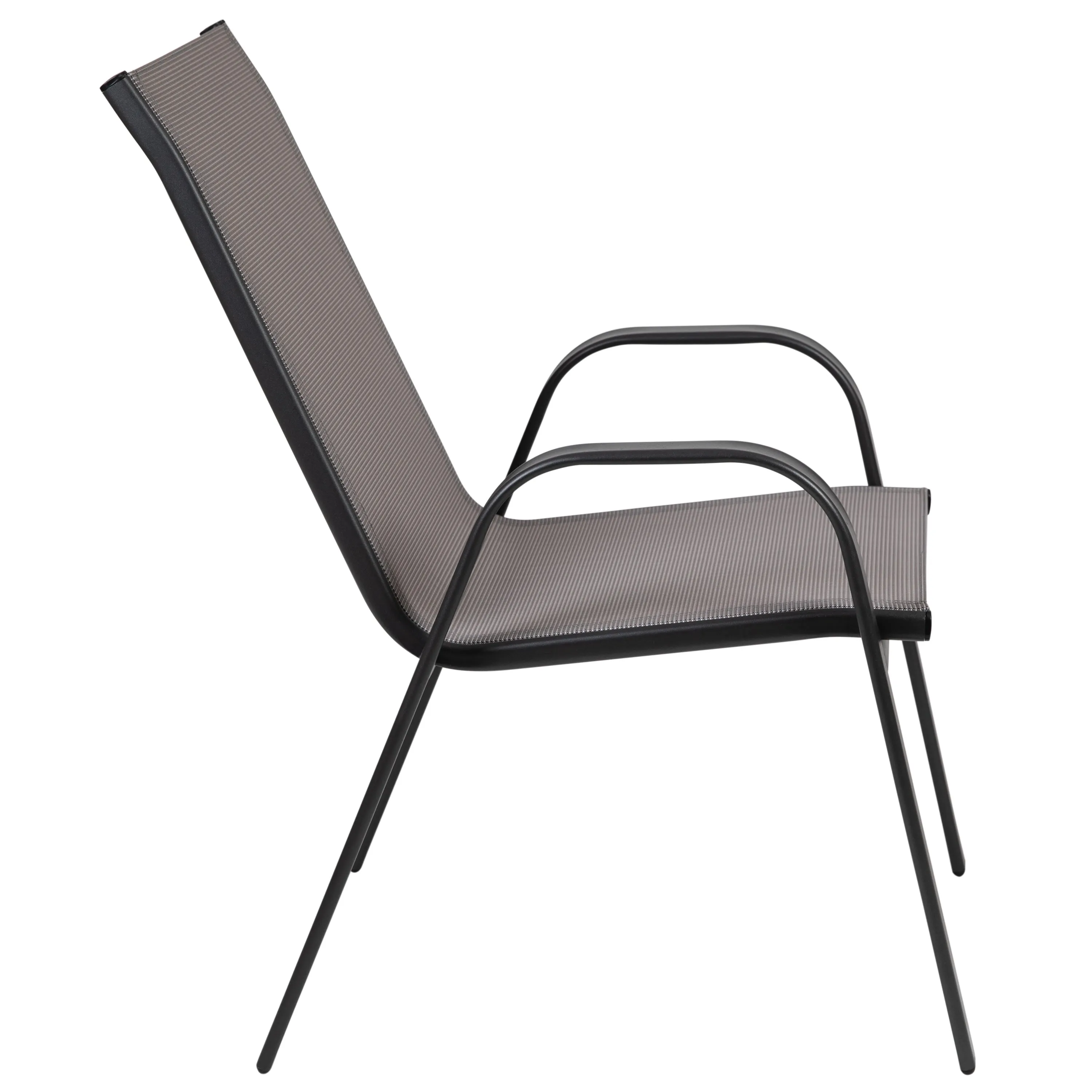 Brazos Series Outdoor Stack Chair with Flex Comfort Material and Metal Frame