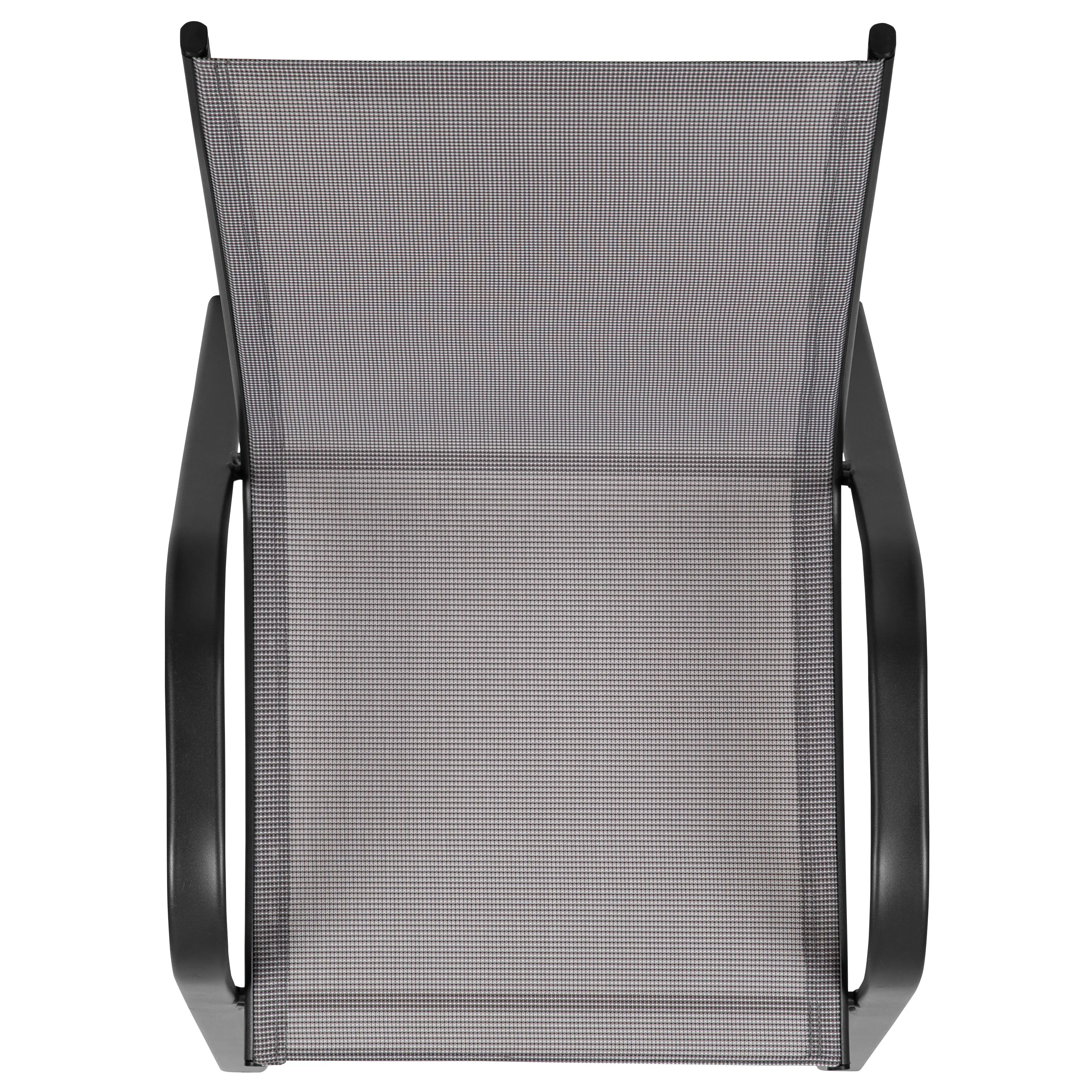 Brazos Series Outdoor Stack Chair with Flex Comfort Material and Metal Frame