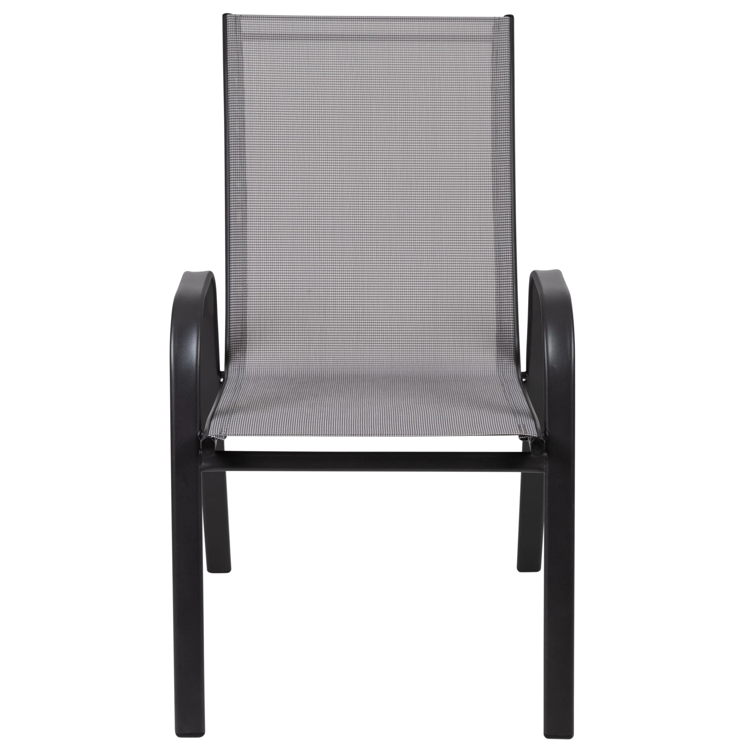 Brazos Series Outdoor Stack Chair with Flex Comfort Material and Metal Frame