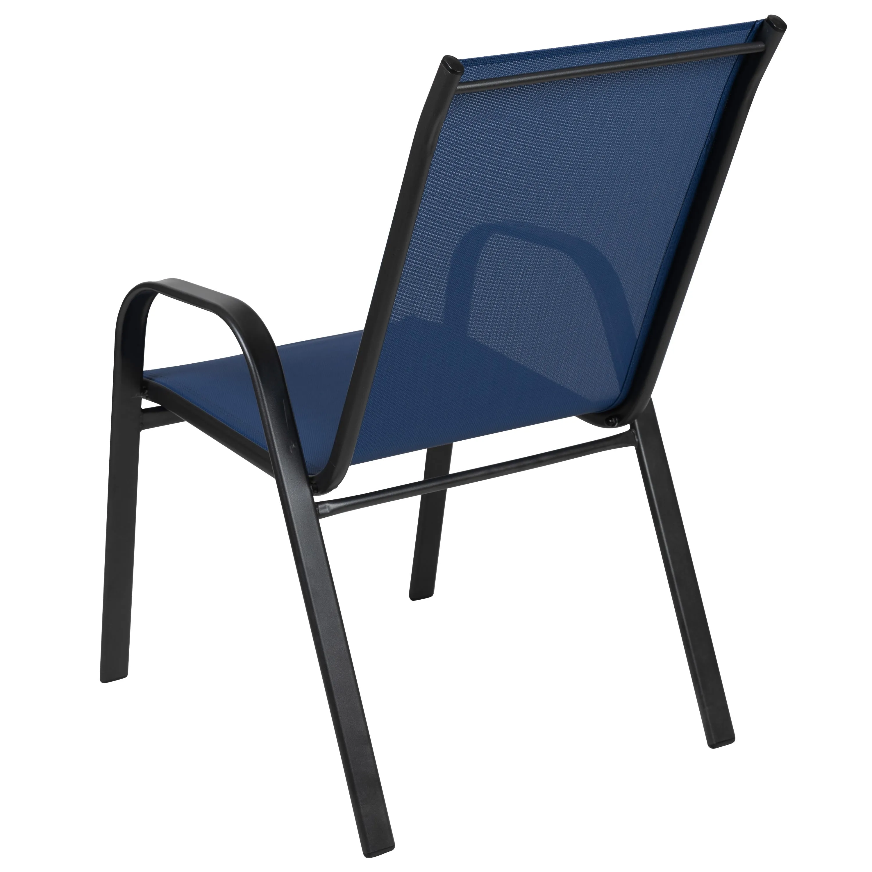 Brazos Series Outdoor Stack Chair with Flex Comfort Material and Metal Frame