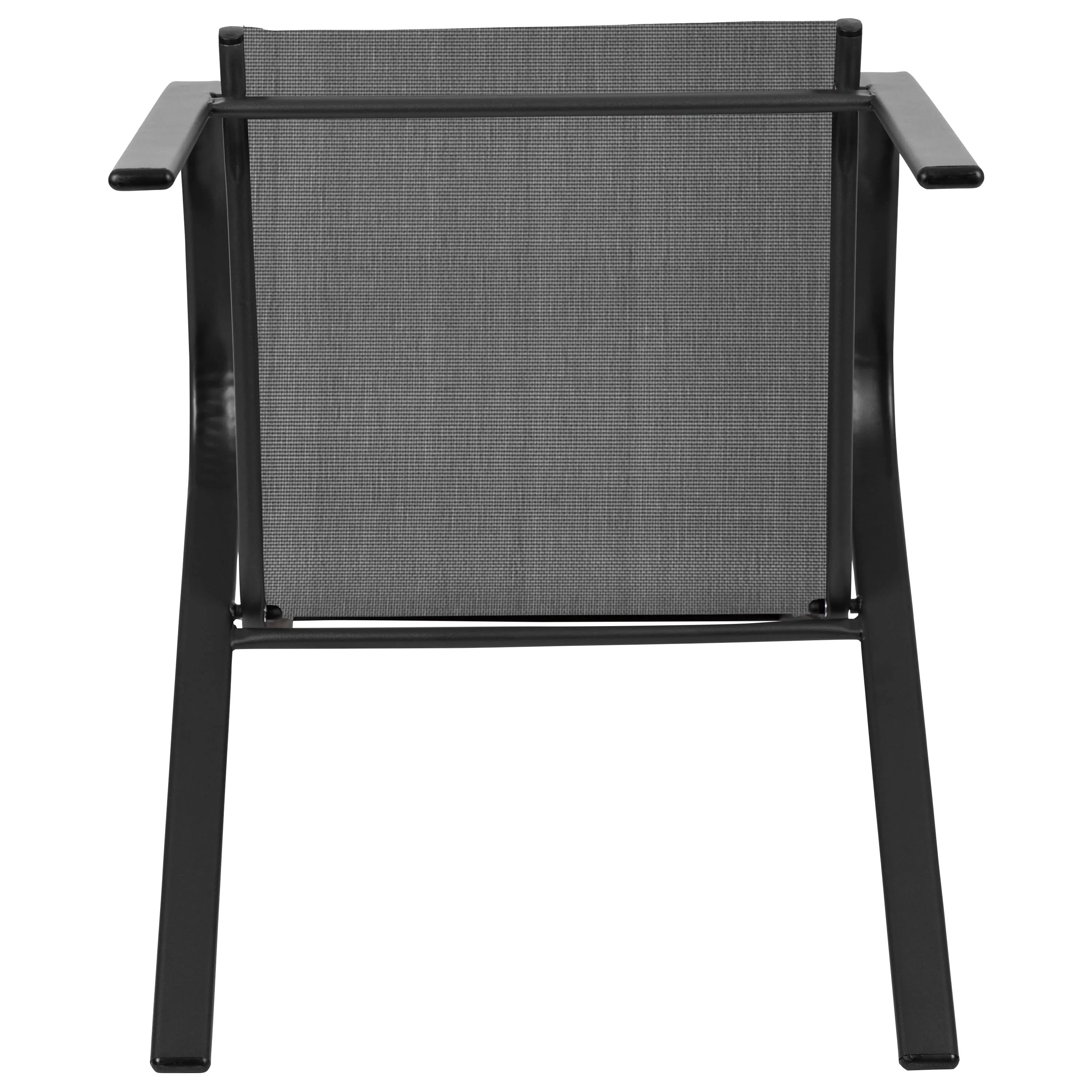 Brazos Series Outdoor Stack Chair with Flex Comfort Material and Metal Frame