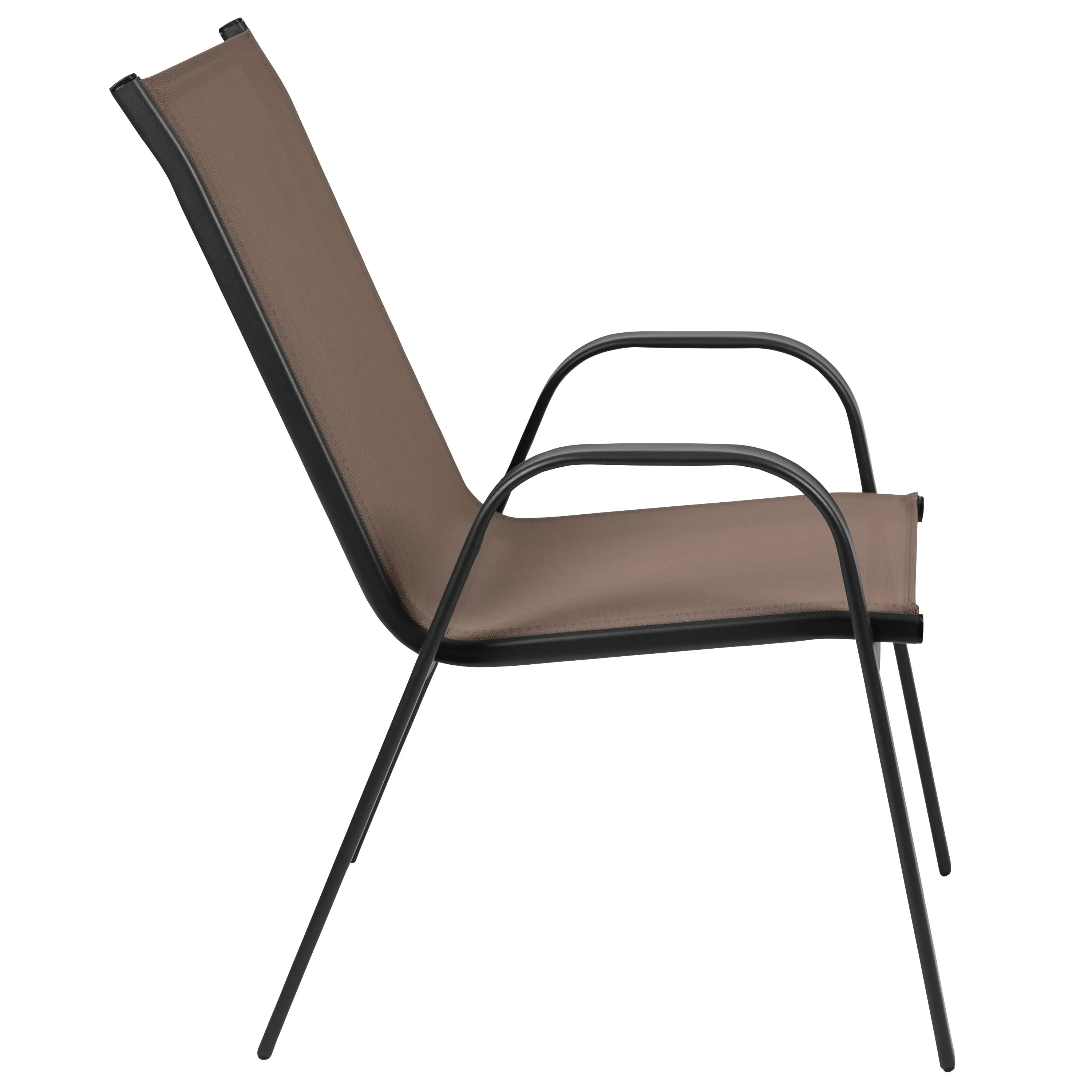 Brazos Series Outdoor Stack Chair with Flex Comfort Material and Metal Frame