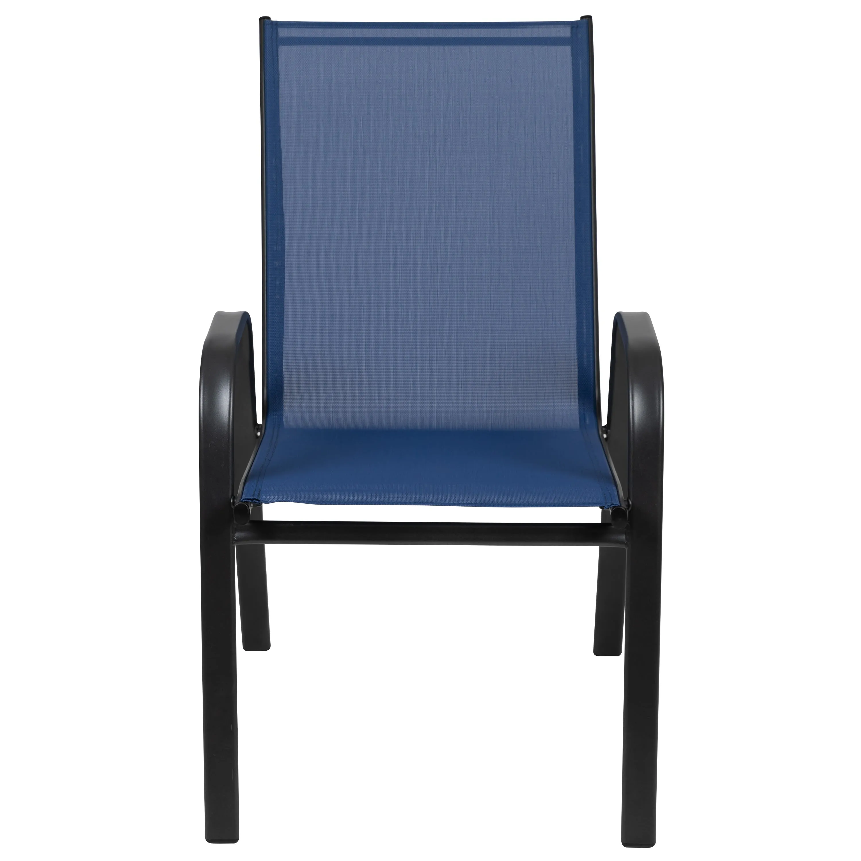 Brazos Series Outdoor Stack Chair with Flex Comfort Material and Metal Frame