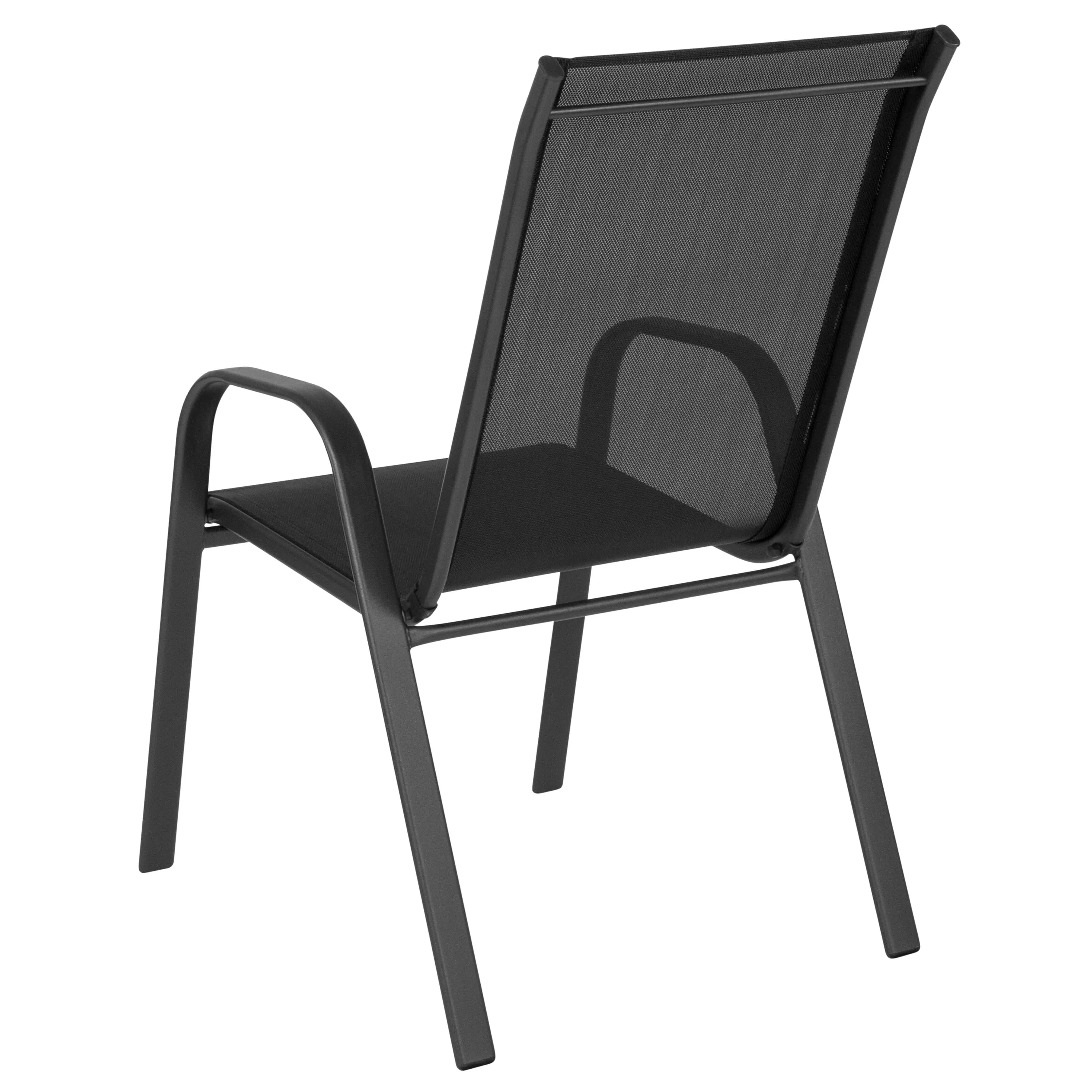 Brazos Series Outdoor Stack Chair with Flex Comfort Material and Metal Frame