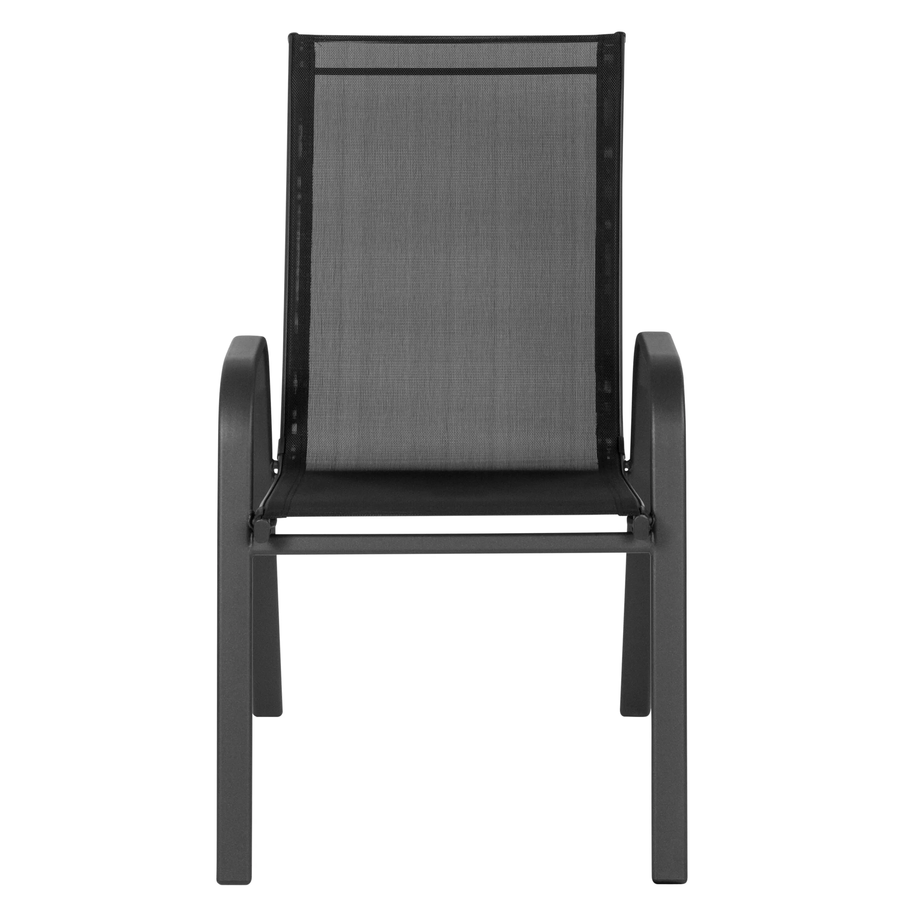 Brazos Series Outdoor Stack Chair with Flex Comfort Material and Metal Frame