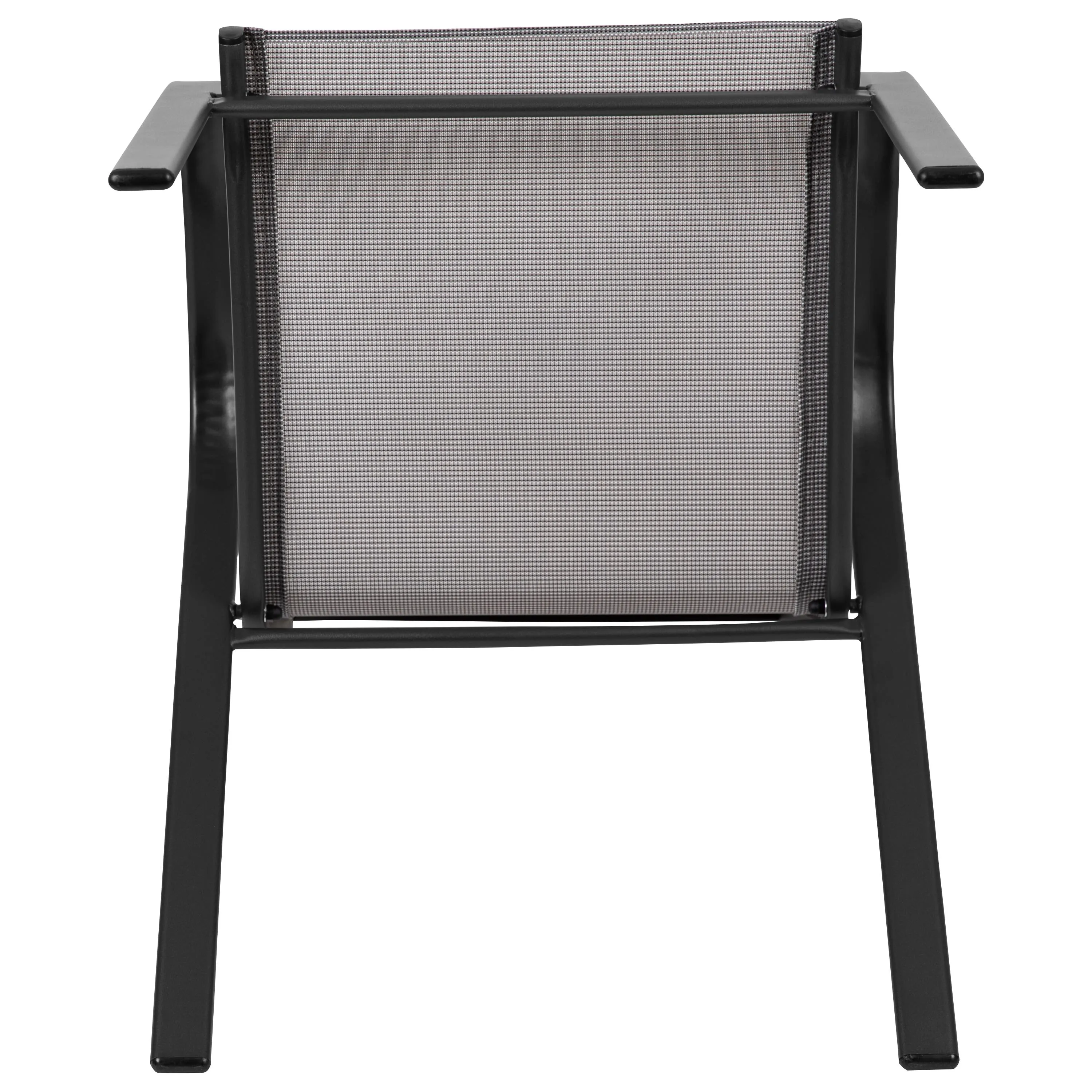 Brazos Series Outdoor Stack Chair with Flex Comfort Material and Metal Frame