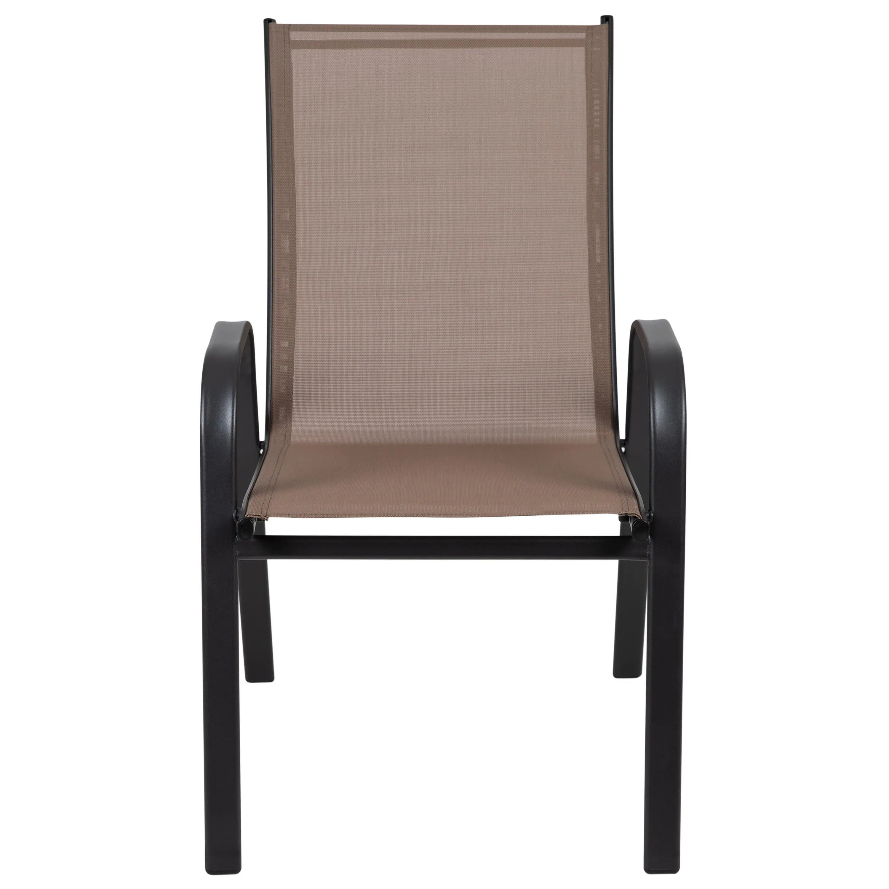 Brazos Series Outdoor Stack Chair with Flex Comfort Material and Metal Frame