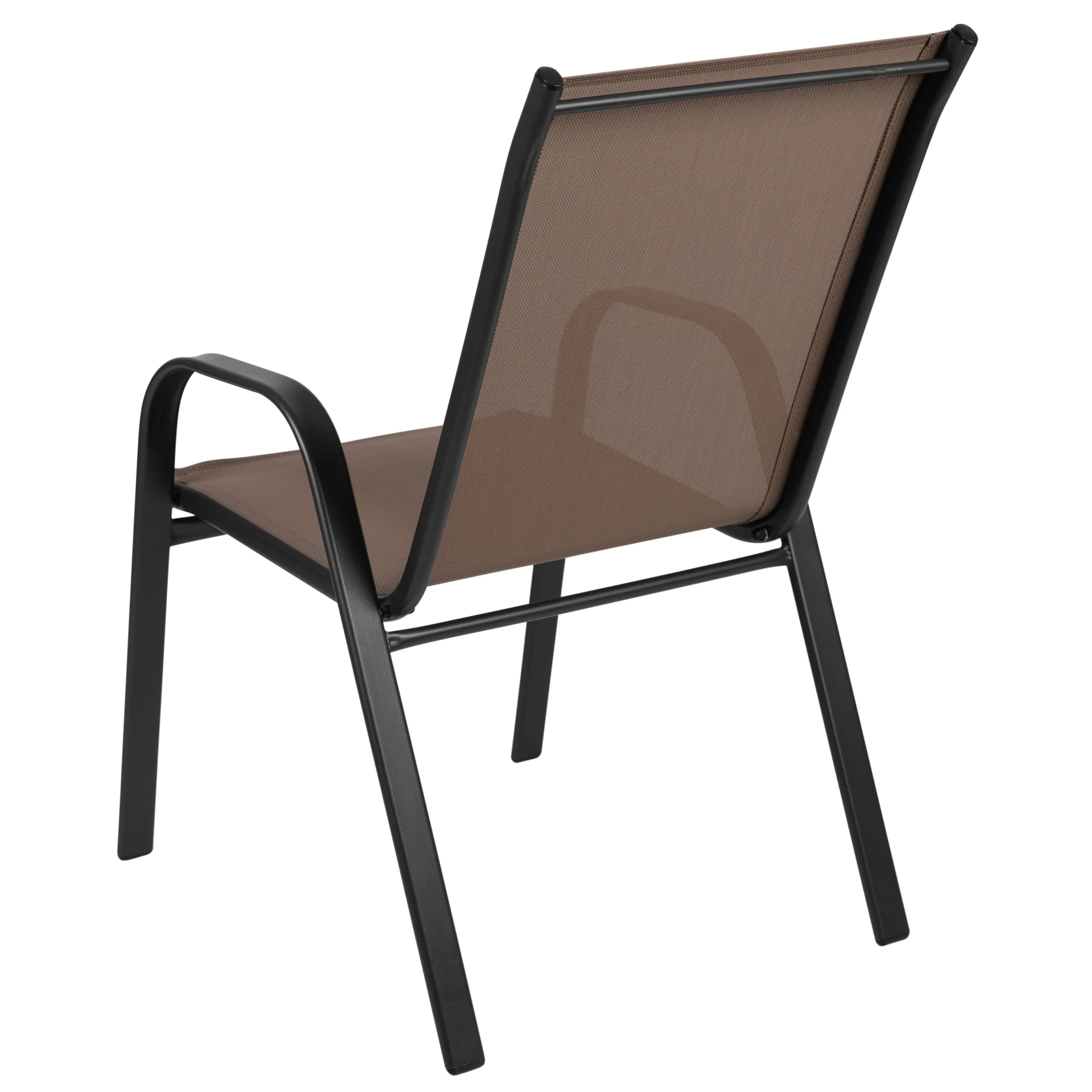 Brazos Series Outdoor Stack Chair with Flex Comfort Material and Metal Frame