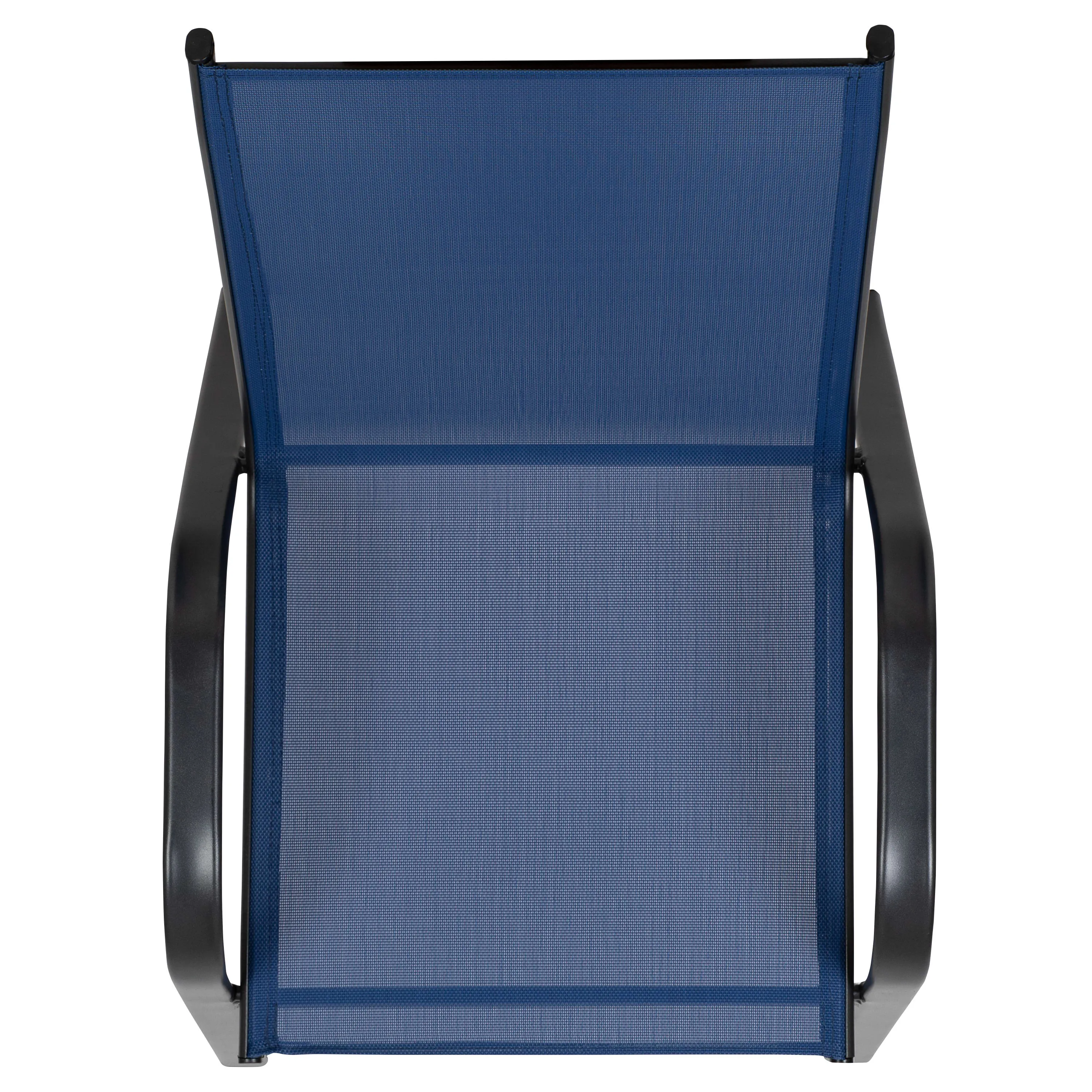 Brazos Series Outdoor Stack Chair with Flex Comfort Material and Metal Frame