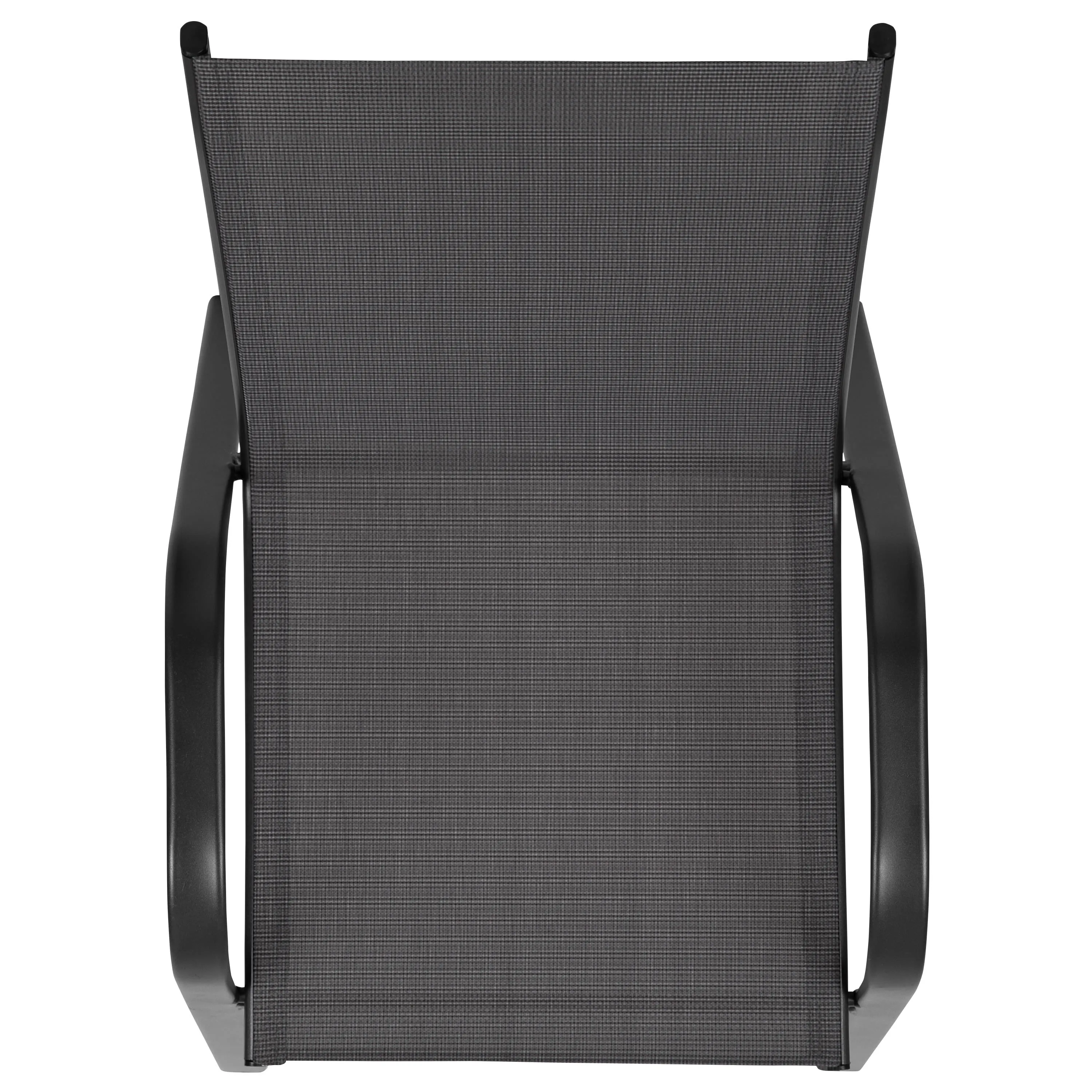 Brazos Series Outdoor Stack Chair with Flex Comfort Material and Metal Frame