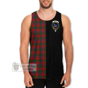 Bruce Old Tartan Men's Tank Top with Family Crest and Half Of Me Style