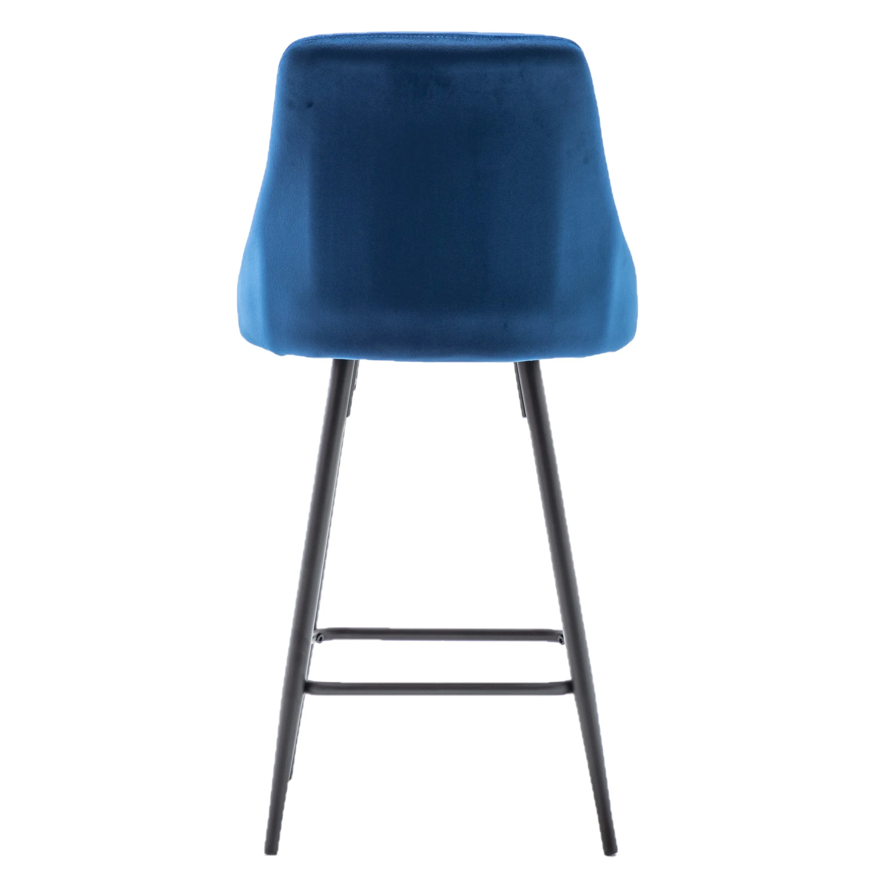 BTExpert Chacha Velvet Blue barstools Upholstered Modern Counter height One Stool Bar Chair -One