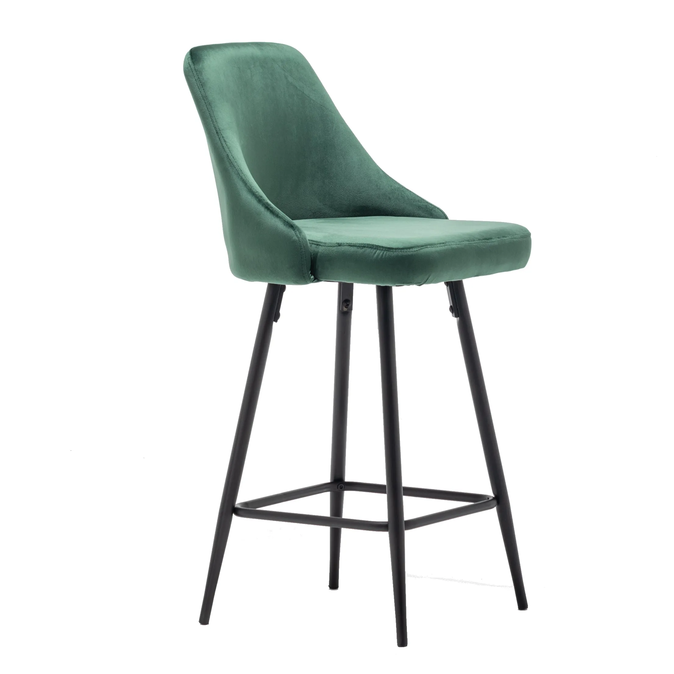 BTExpert Faiza Velvet Geen Upholstered Modern  Barstool Stool Bar Chair -One