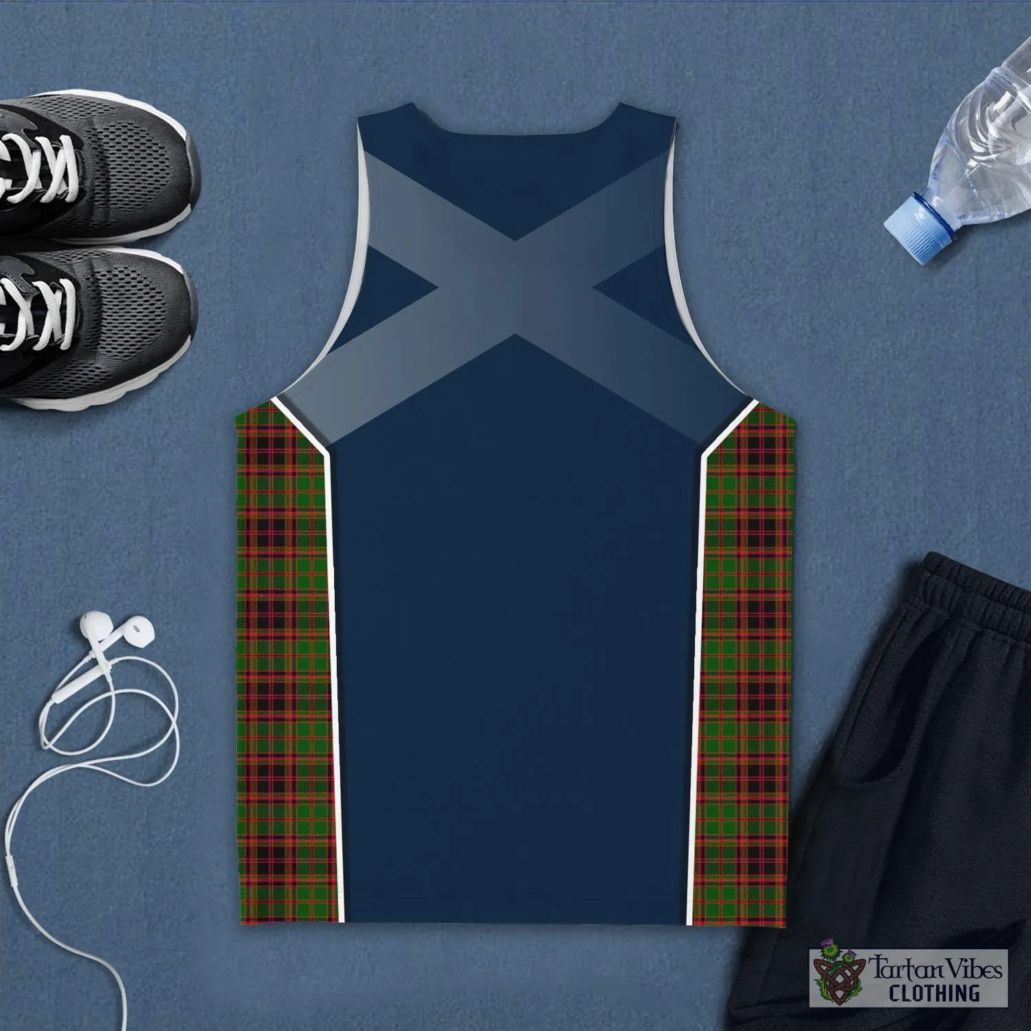 Buchan Tartan Men's Tanks Top with Family Crest and Scottish Thistle Vibes Sport Style