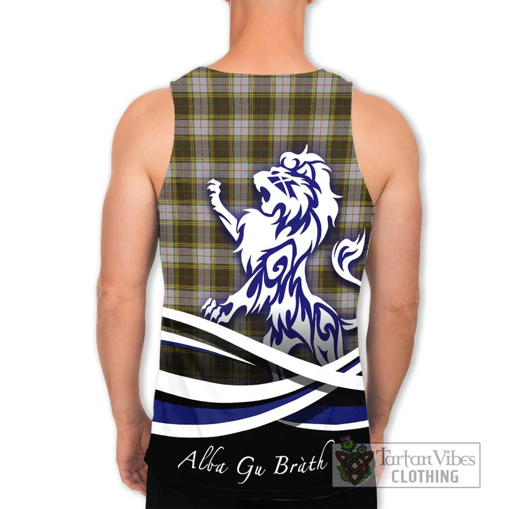 Buchanan Dress Tartan Men's Tank Top with Alba Gu Brath Regal Lion Emblem