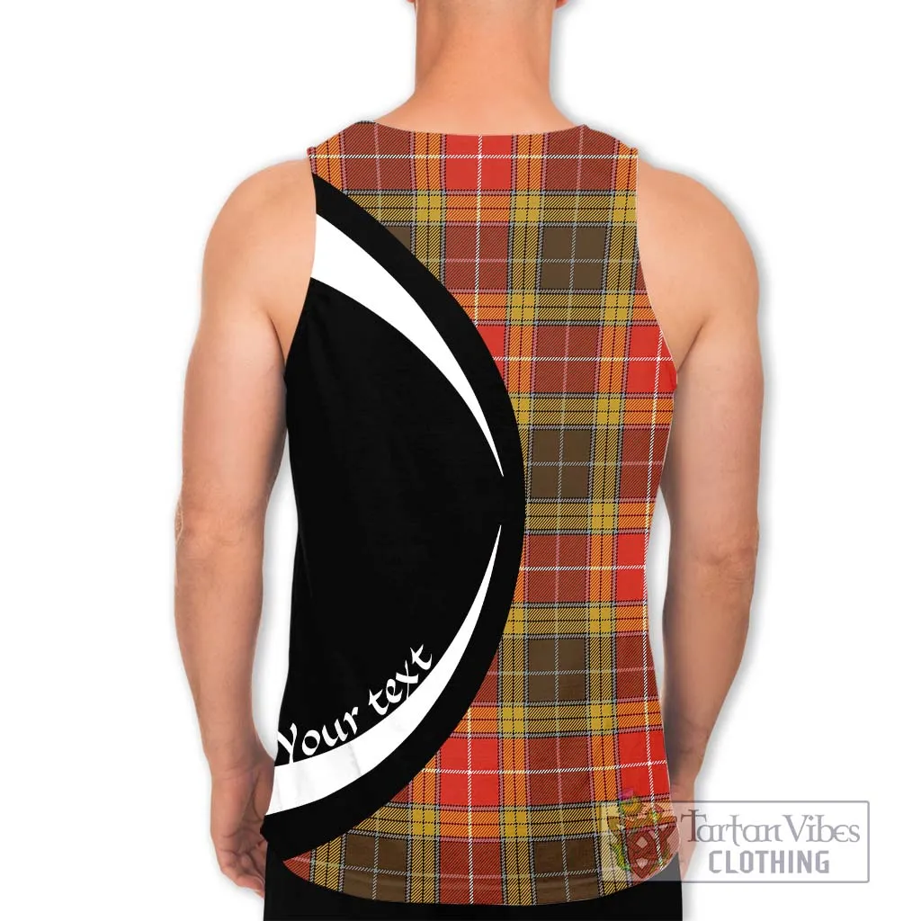 Buchanan Old Set Weathered Tartan Men's Tank Top with Family Crest Circle Style