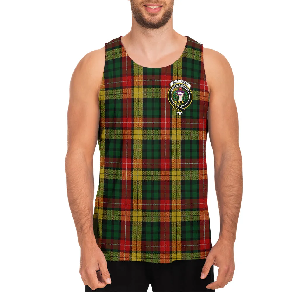 Buchanan Tartan Mens Tank Top with Family Crest