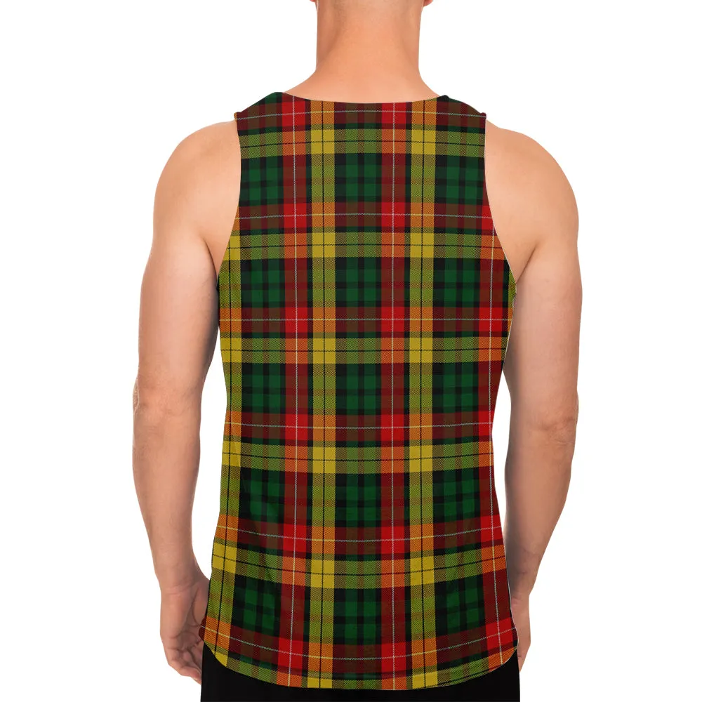 Buchanan Tartan Mens Tank Top with Family Crest