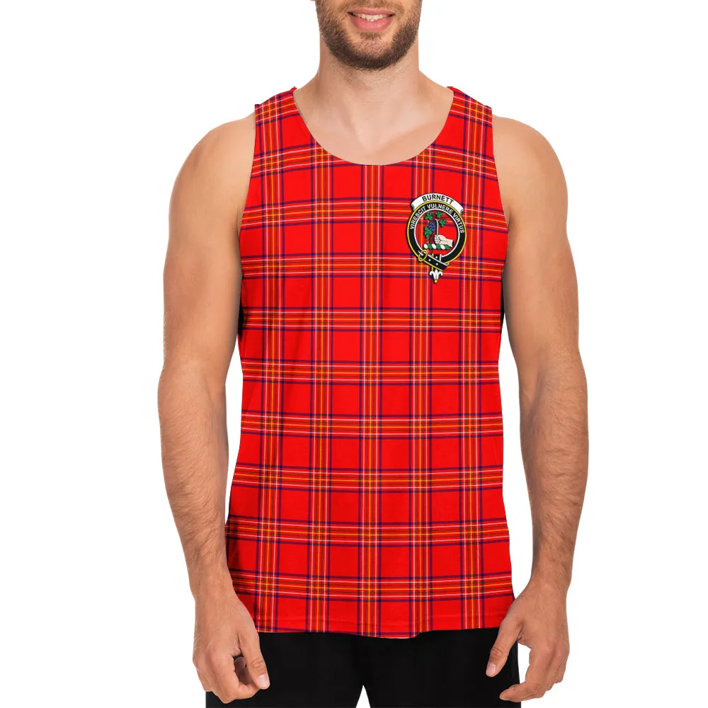 Burnett Modern Tartan Mens Tank Top with Family Crest