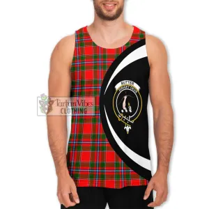 Butter Tartan Men's Tank Top with Family Crest Circle Style