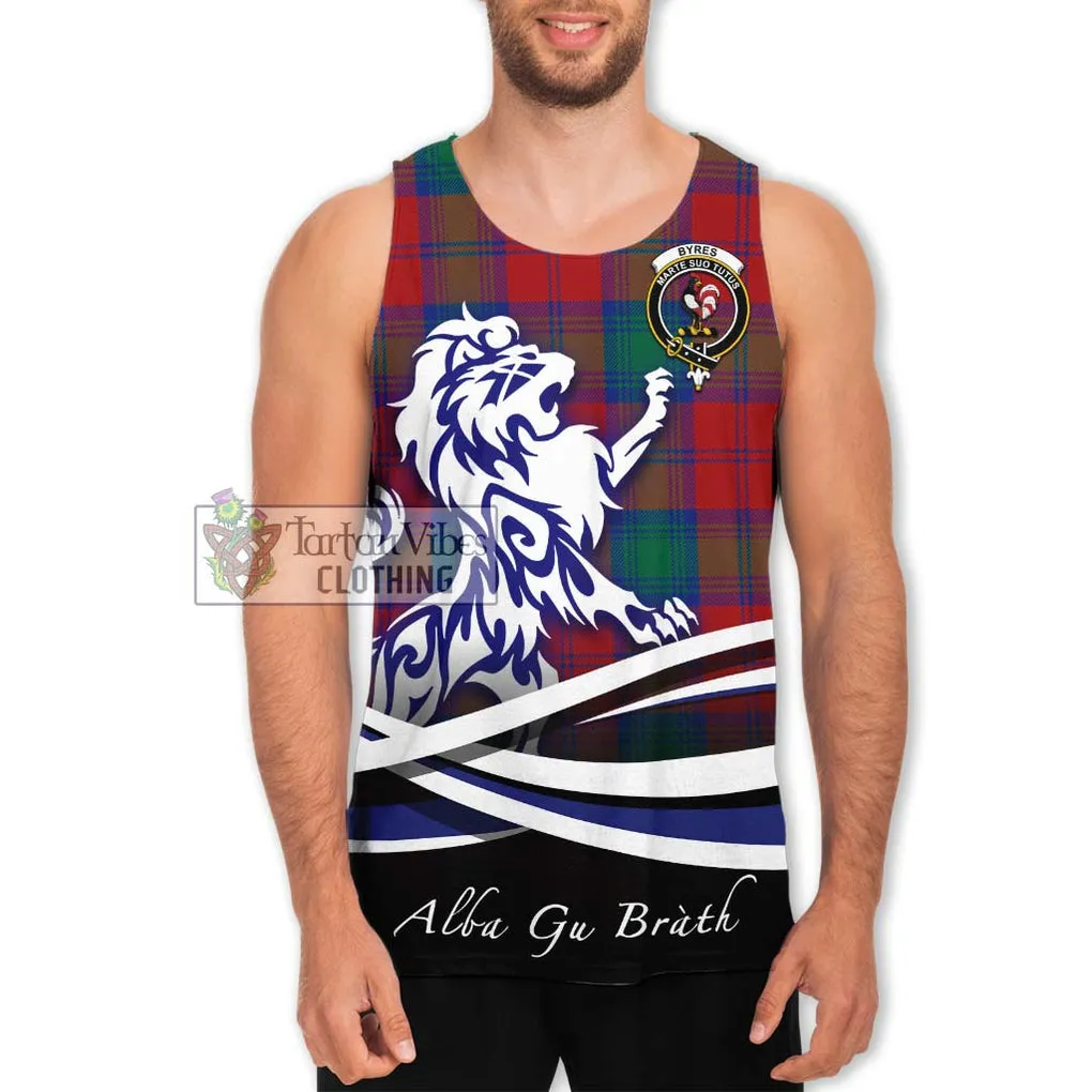 Byres (Byses) Tartan Men's Tank Top with Alba Gu Brath Regal Lion Emblem