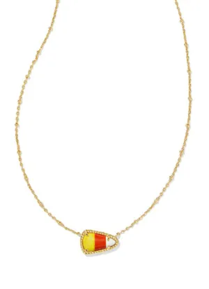 Candy Corn Short Pendant Necklace Gold Candy Corn Mgnst by Kendra Scott