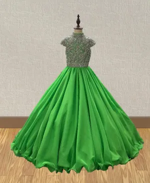 Cap Sleeve Stunning Young GIrls Glitz Ball Gowns