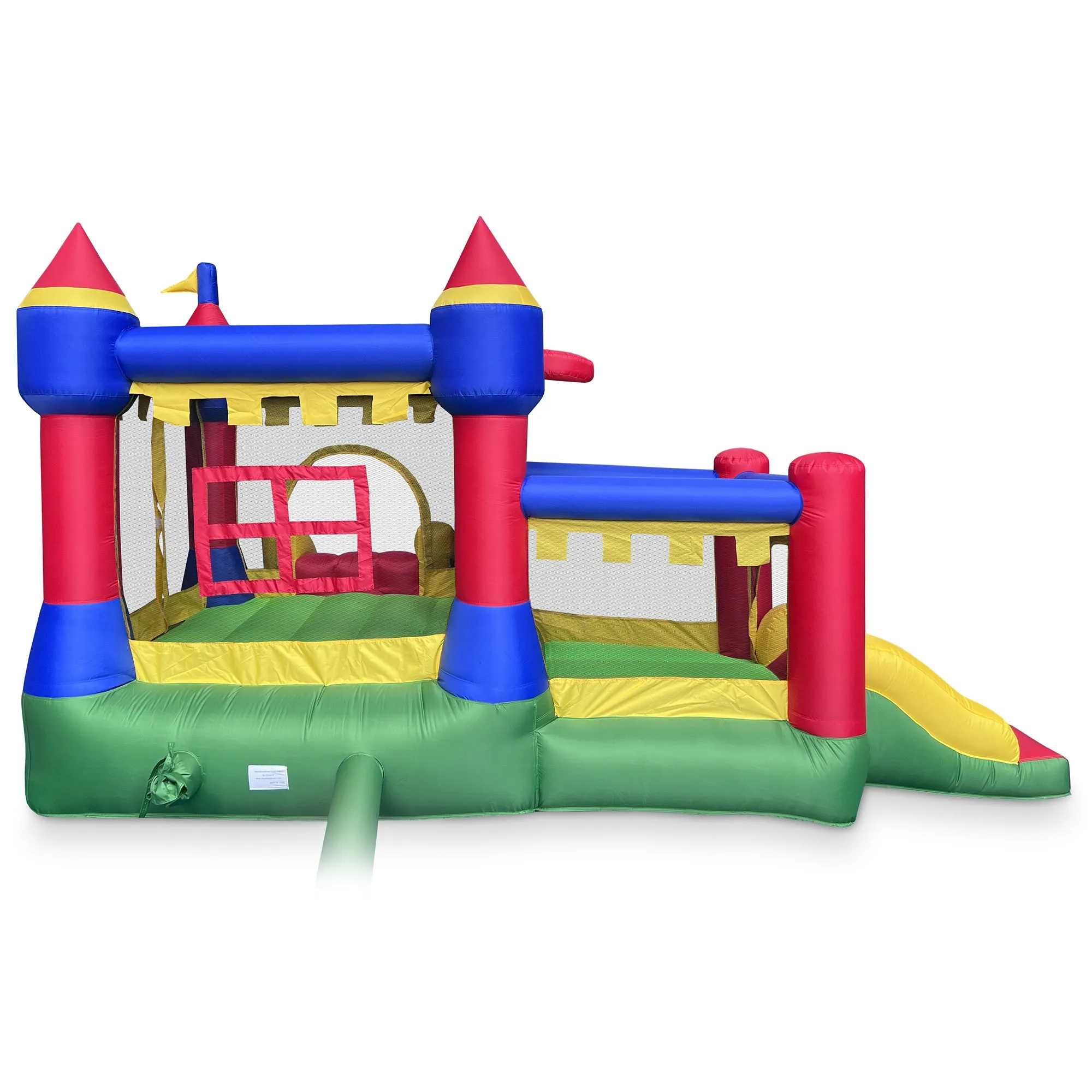 Castle Bounce House for Kids with Blower - Two Jump Areas and Slides