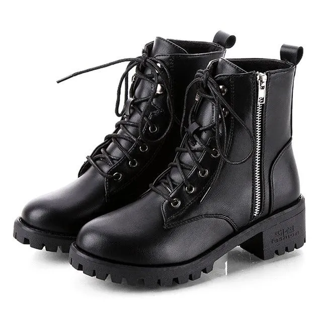 Chic Low-Profile Round Toe Ankle Boots for Women