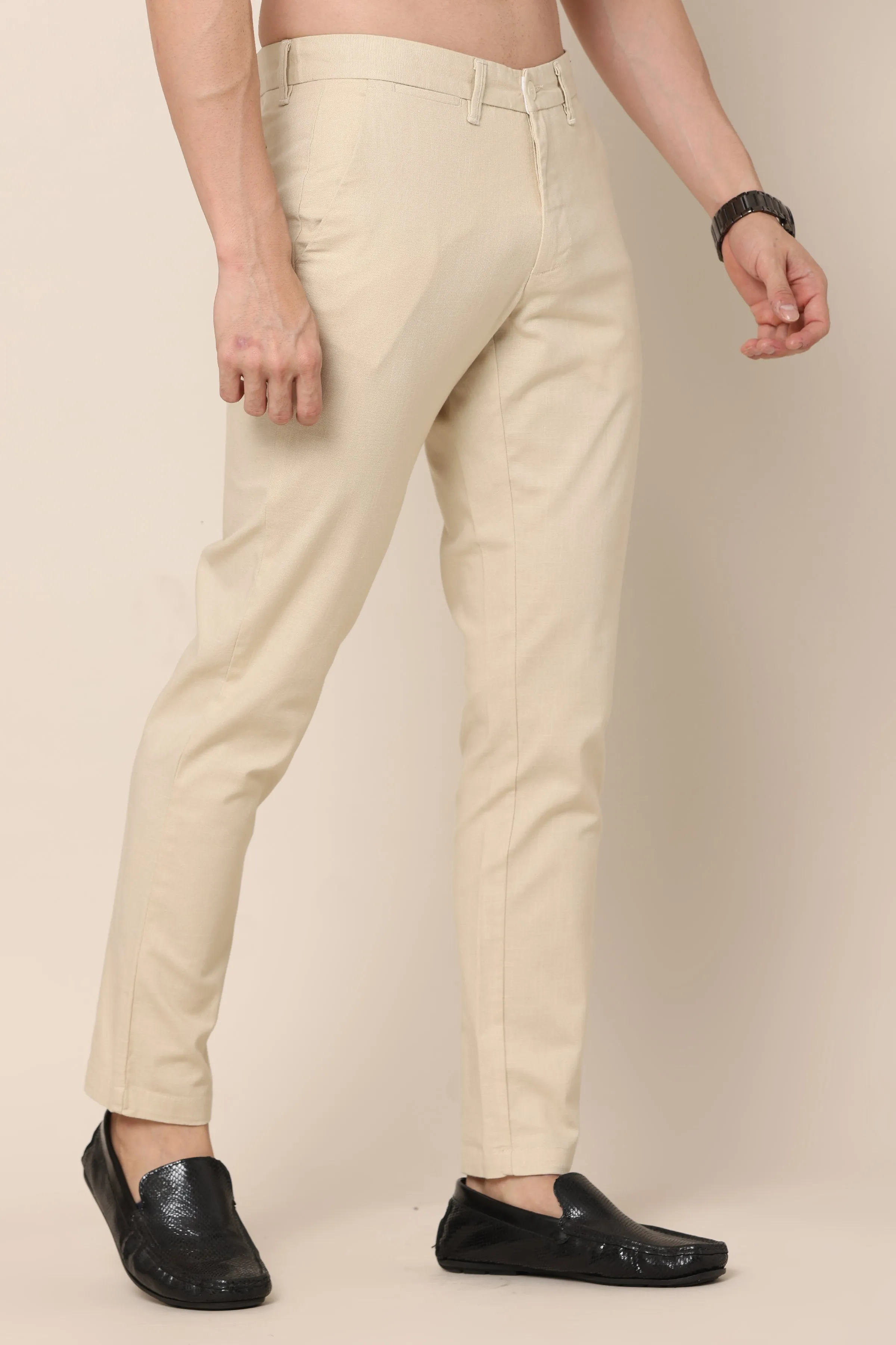 Classic Light Beige Cotton Chinos