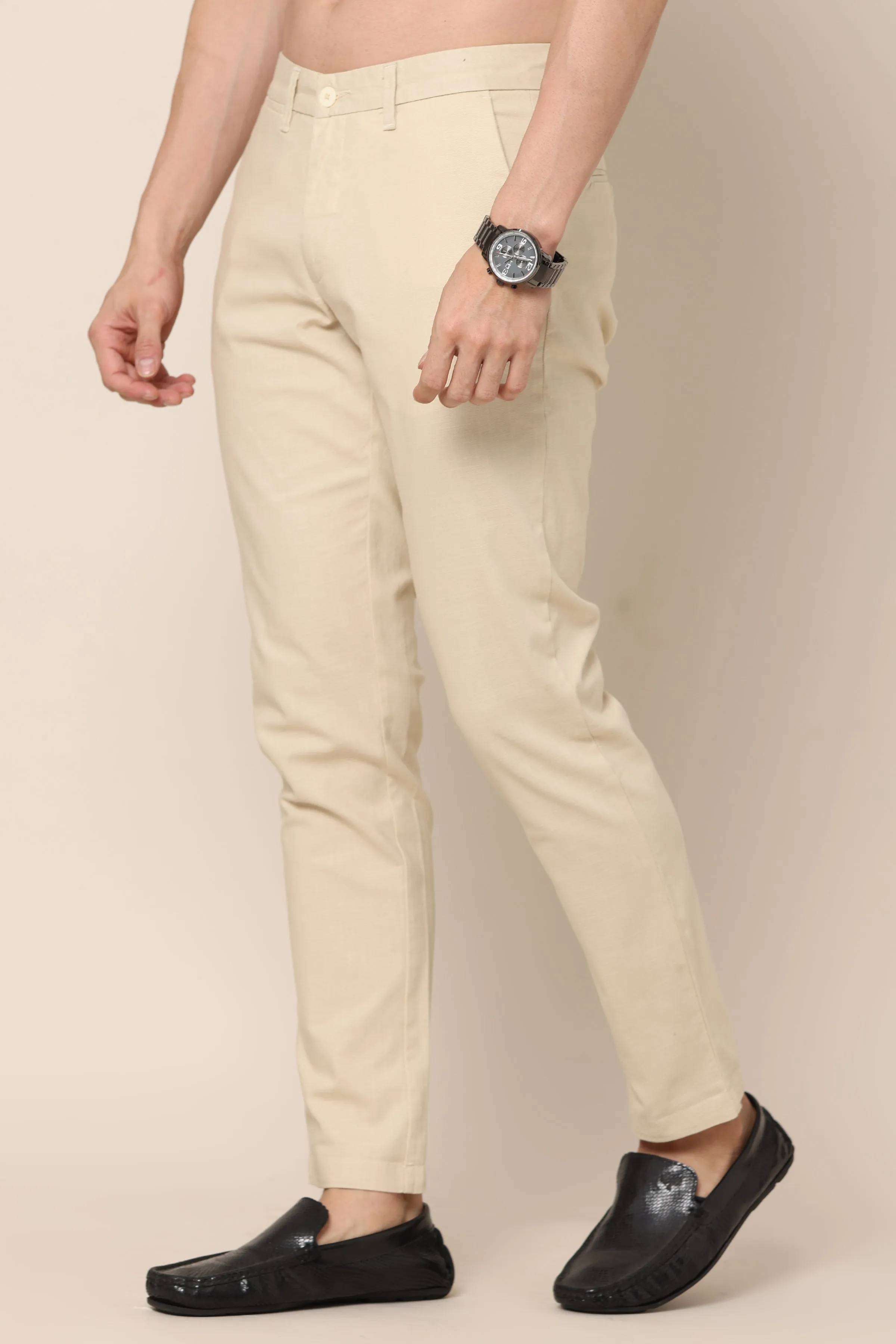 Classic Light Beige Cotton Chinos