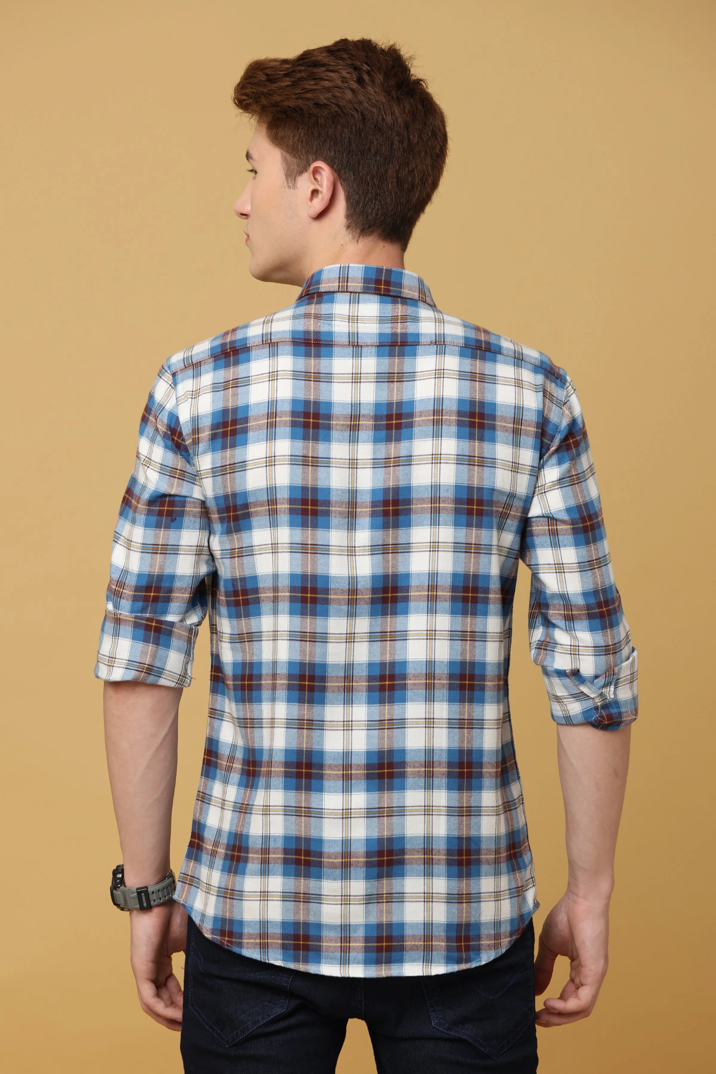 Classic Plaid Cotton Blend Shirt