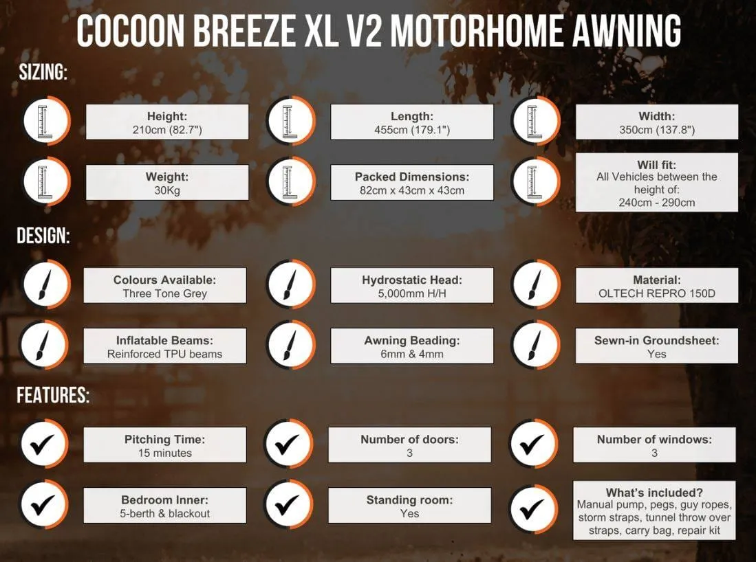 Cocoon Breeze XL v2 Motorhome Awning