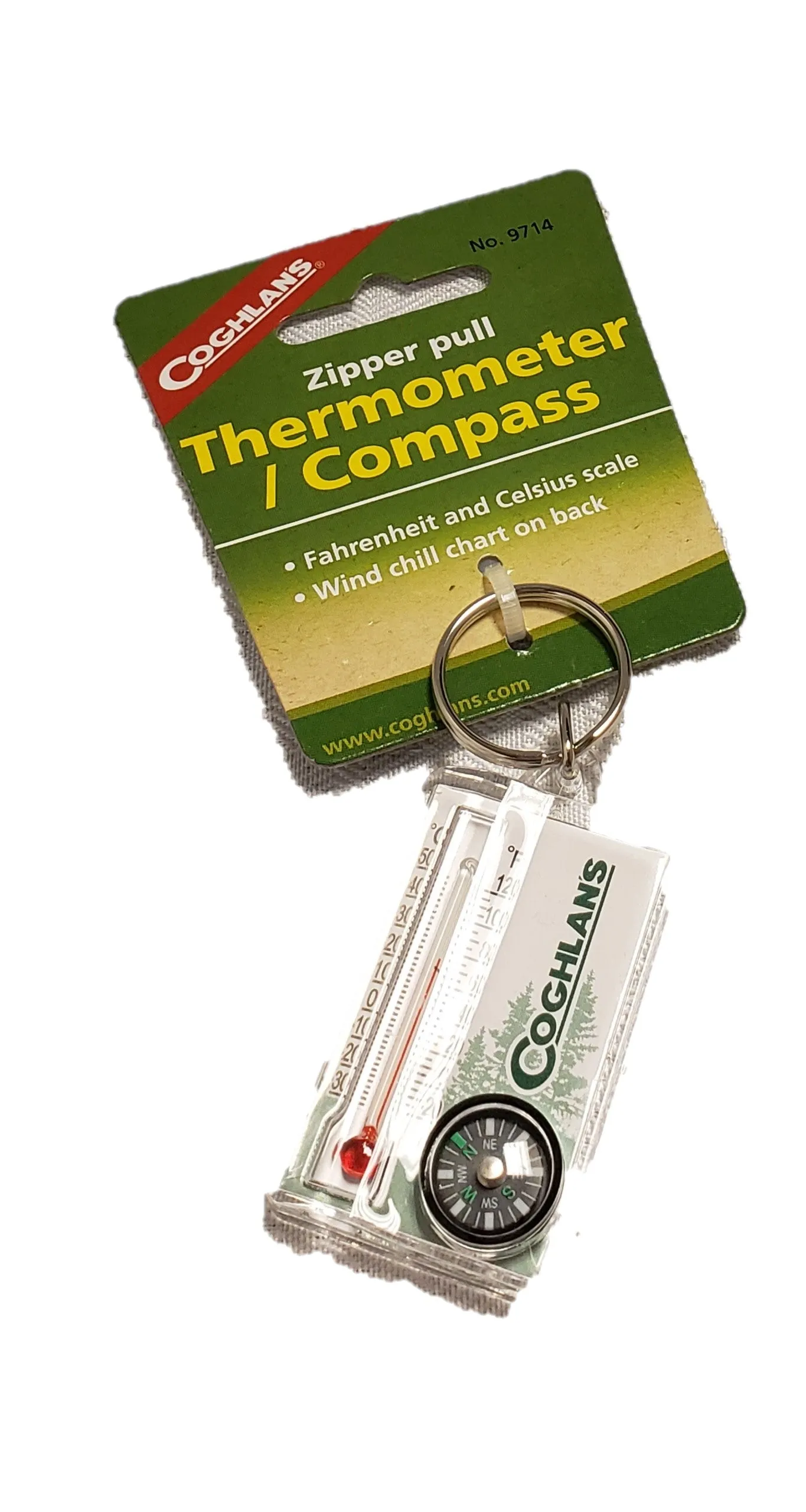 Coghlan's Thermometer / Compass / Windchill Chart Zipper Pull Coghlans 9714