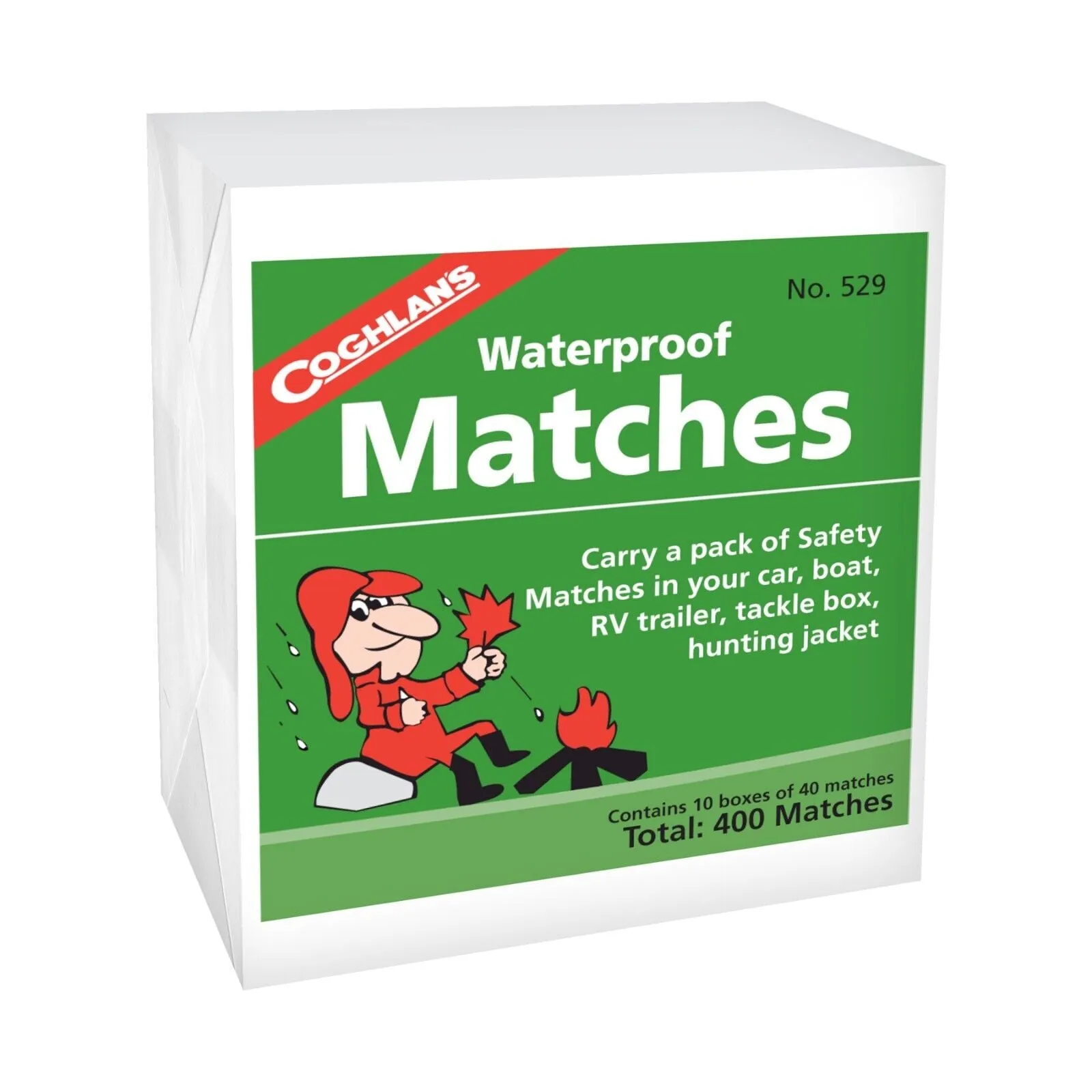 Coghlan's Waterproof Safety Matches - Ten Boxes of 40 matches per box retail pkg 529