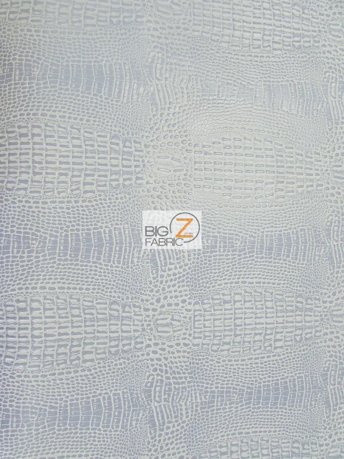 Cool Silver Crocodile Marine Vinyl Fabric / Sold By The Yard