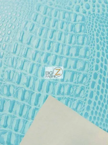 Crocodile Marine Vinyl Fabric - Auto/Boat - Upholstery Fabric / Mystic Blue / By The Roll - 30 Yards