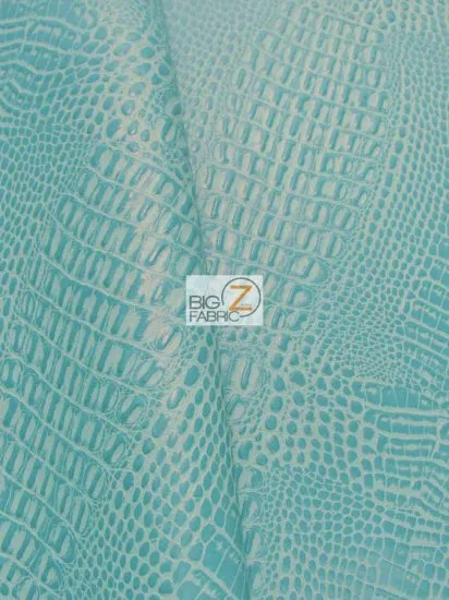 Crocodile Marine Vinyl Fabric - Auto/Boat - Upholstery Fabric / Mystic Blue / By The Roll - 30 Yards