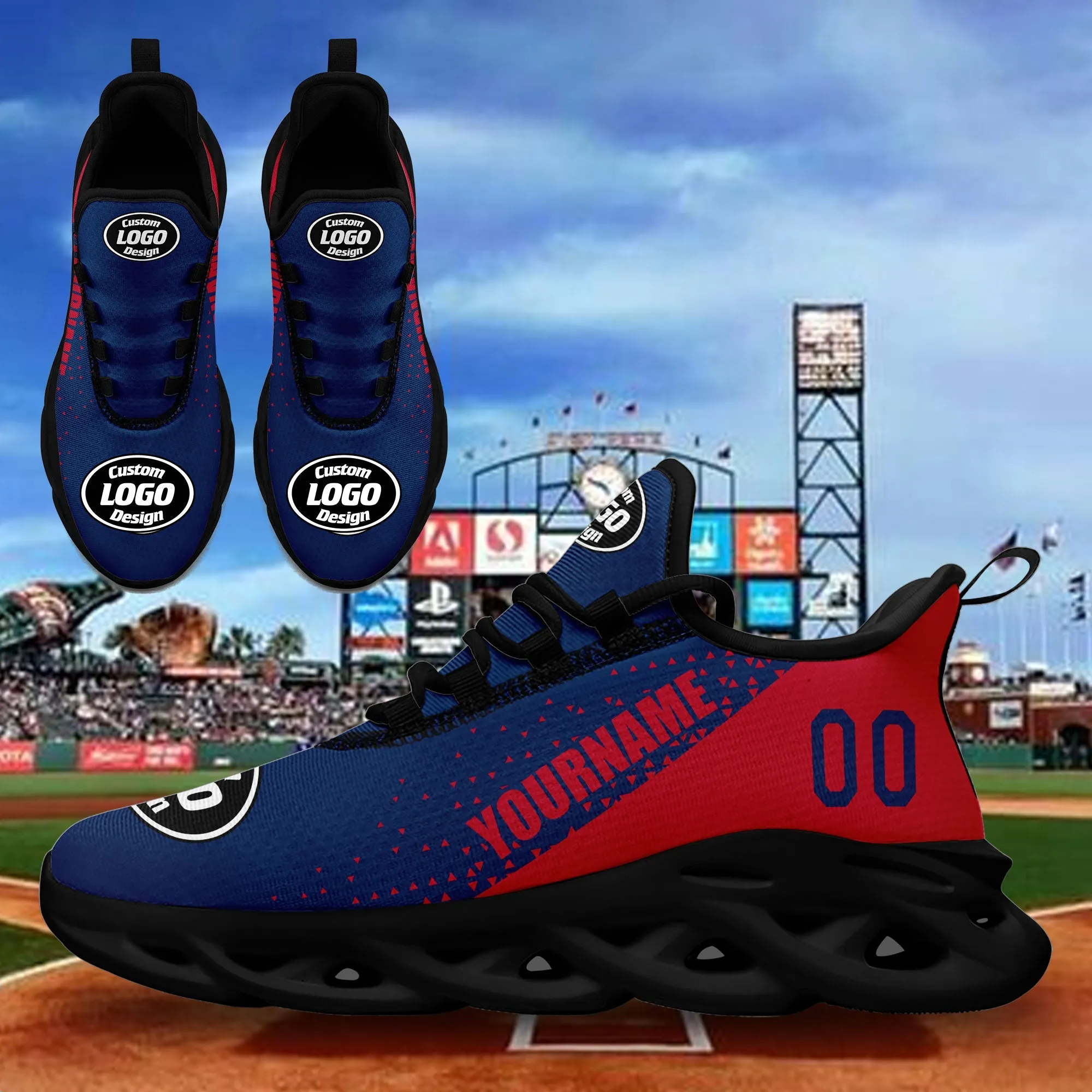 Custom Blue Red Jersey MaxSoul Shoes and Hat Combo Offer Personalized ZH-D0b009a-b