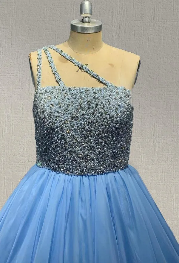 Custom Made SKy Blue Ball Gown For Young Girl