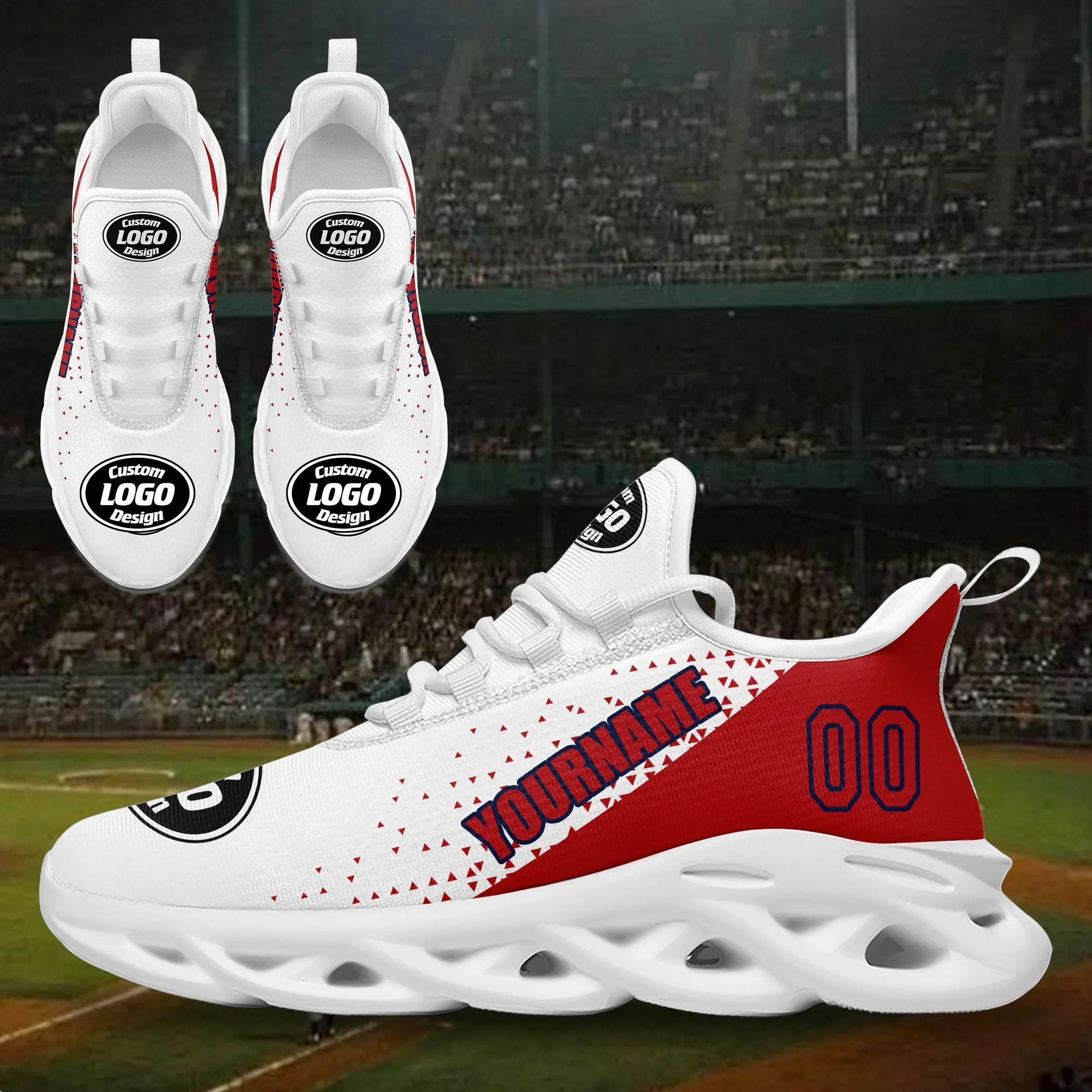 Custom White Red Jersey MaxSoul Shoes and Hat Combo Offer Personalized ZH-D0b0088-a