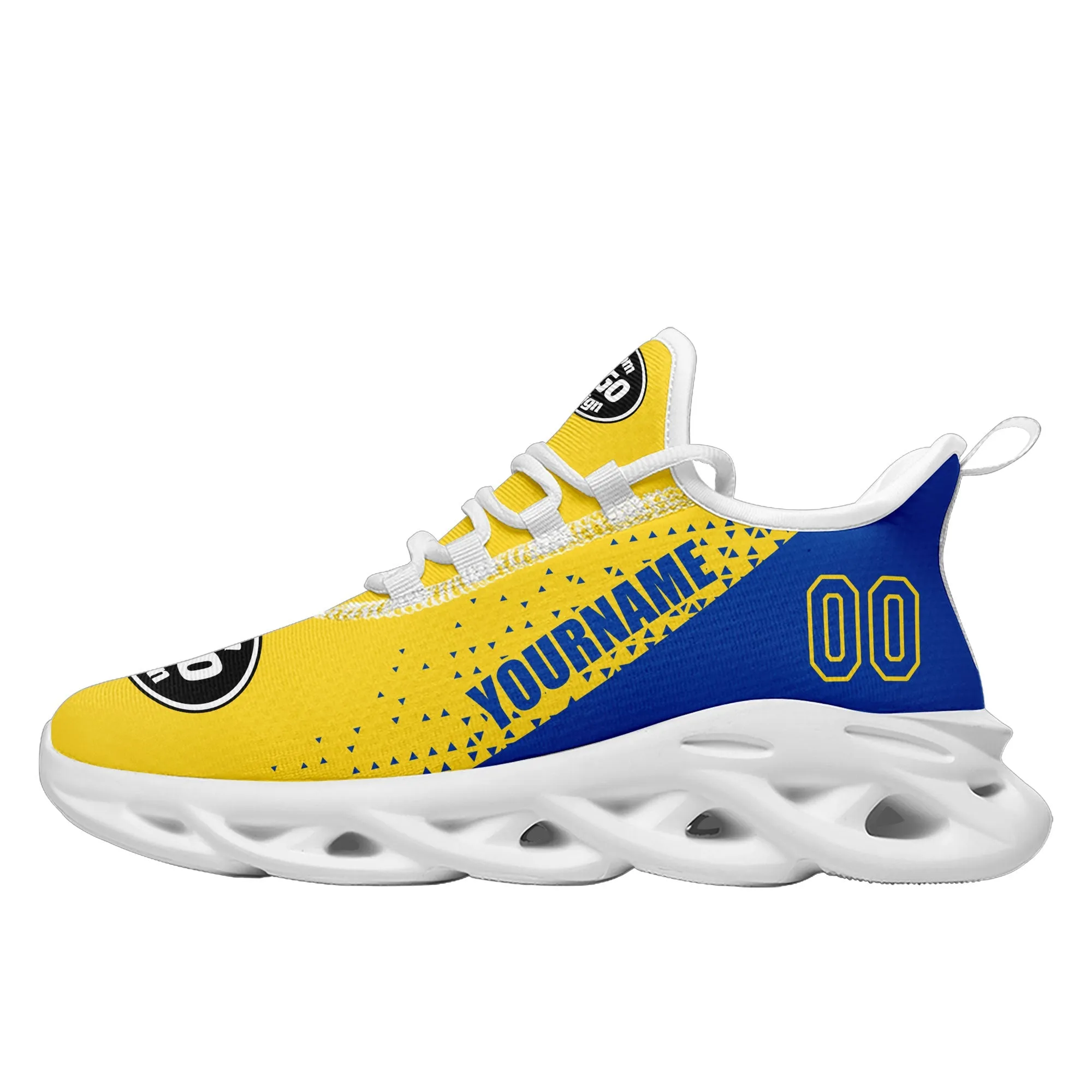 Custom Yellow Blue Jersey MaxSoul Shoes and Hat Combo Offer Personalized ZH-D0b008e-c