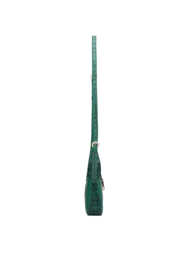 Da Milano Genuine Leather Green Sling Bag (00993OL) (Small)